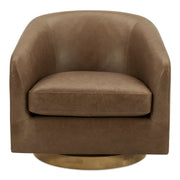 Oscy Leather Swivel Chair Tan by Moe's Home Collection