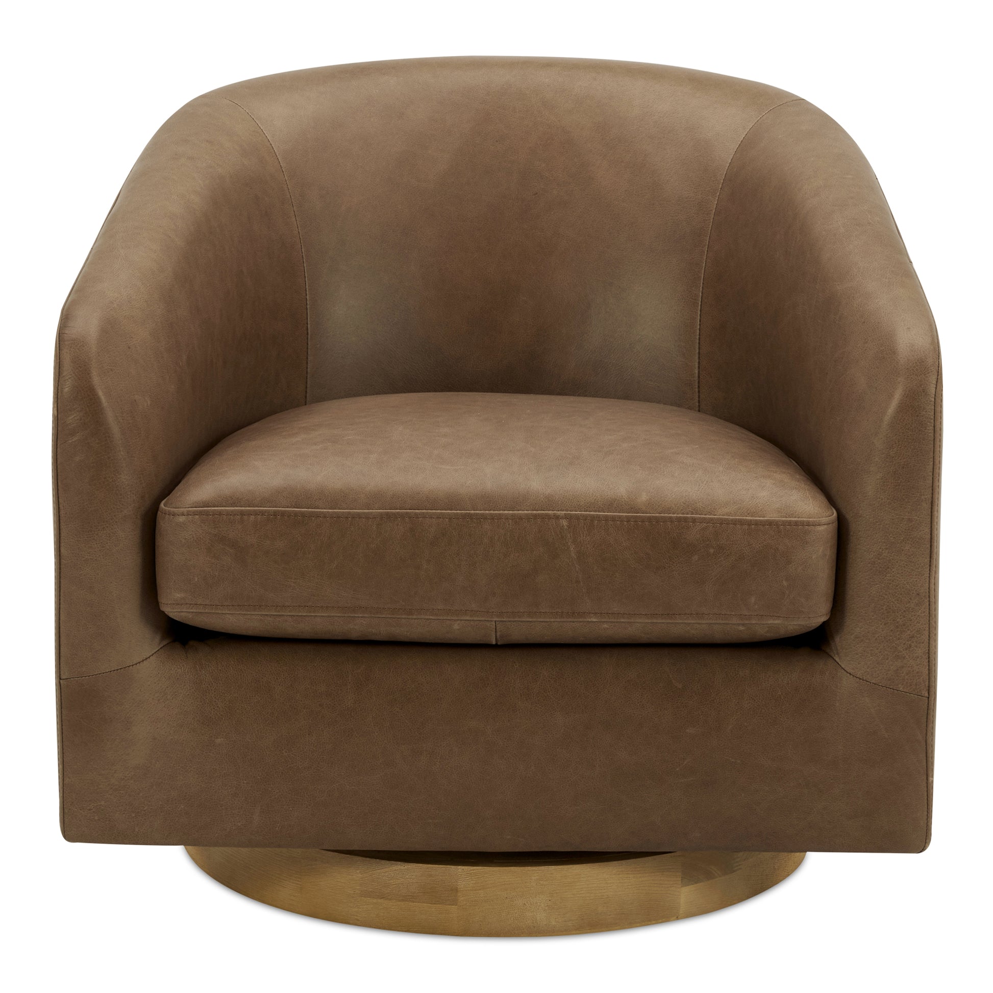 Oscy Leather Swivel Chair Tan by Moe's Home Collection