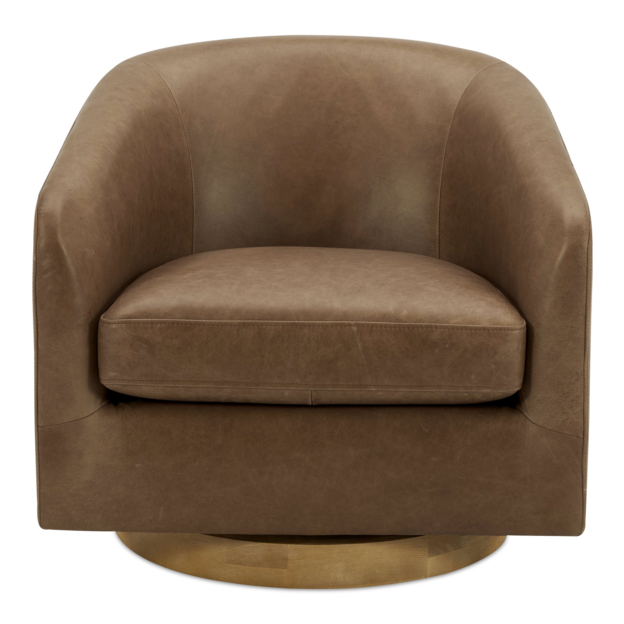 Oscy Leather Swivel Chair Tan by Moe's Home Collection