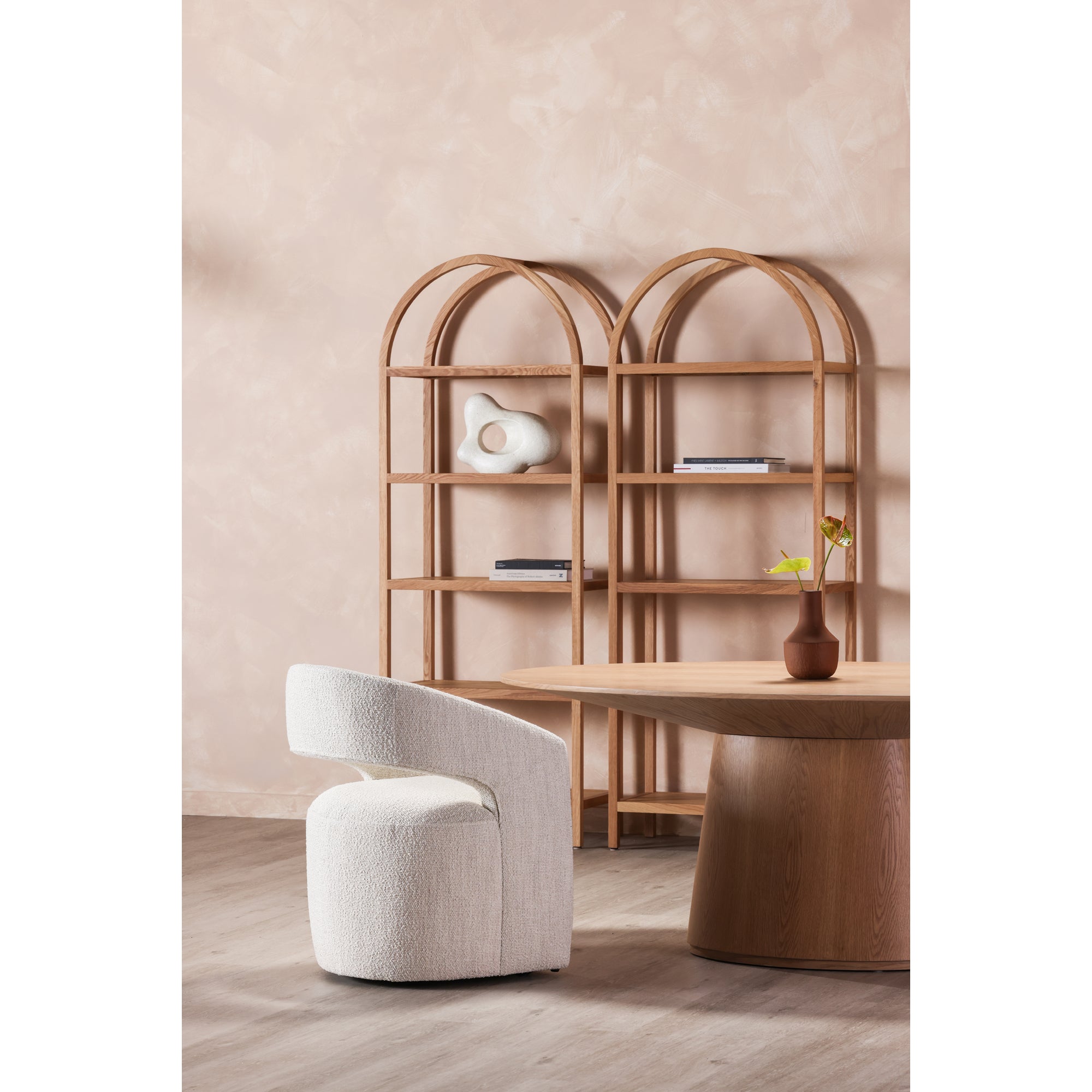 Barrow Rolling Dining Chair White Mist by Moe's Home Collection - view 3