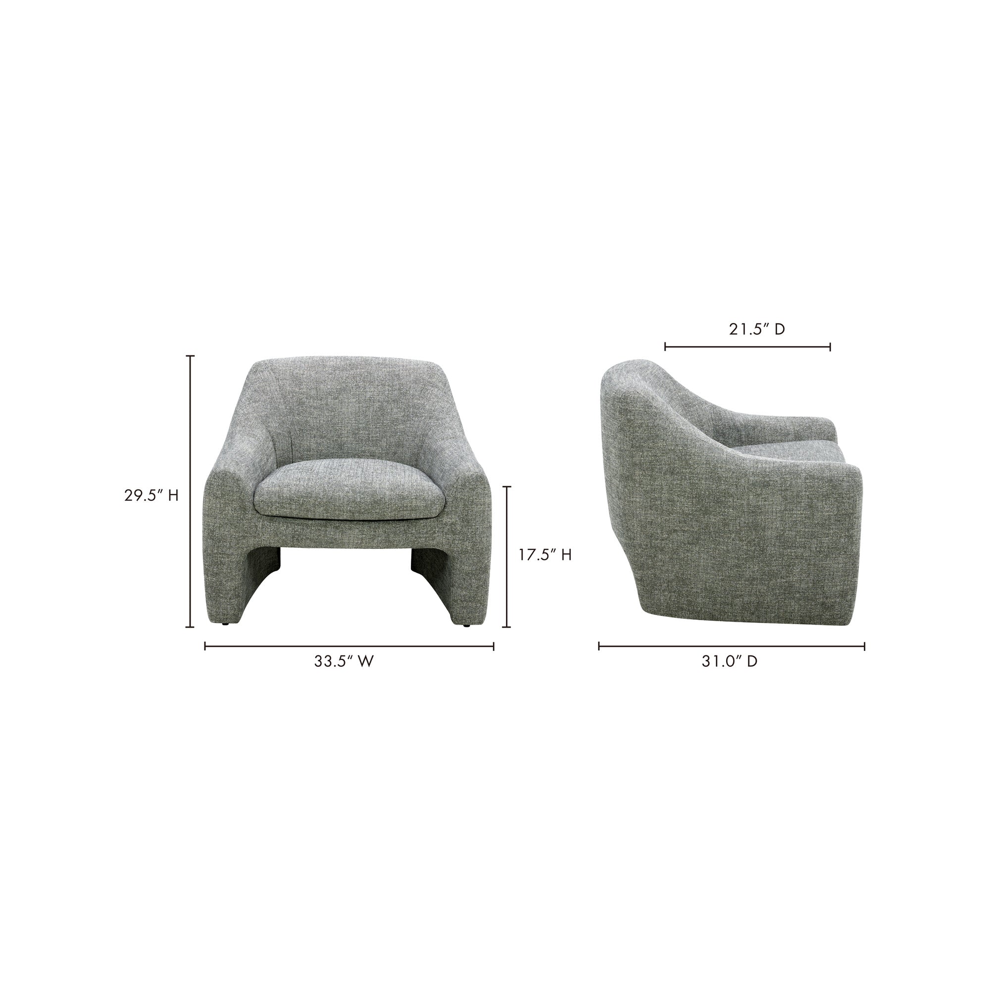 Kenzie Accent Chair Slated Moss by Moe's Home Collection - view 3