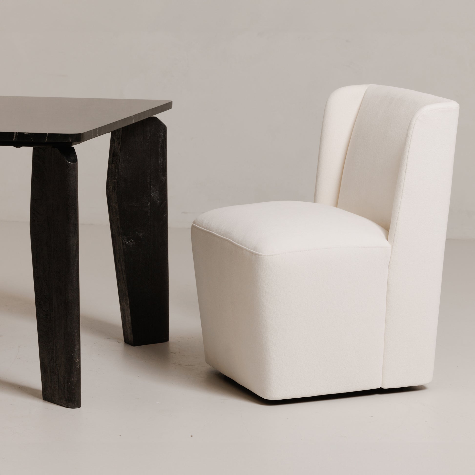 Cormac Rolling Dining Chair Cream by Moe's Home Collection - view 5
