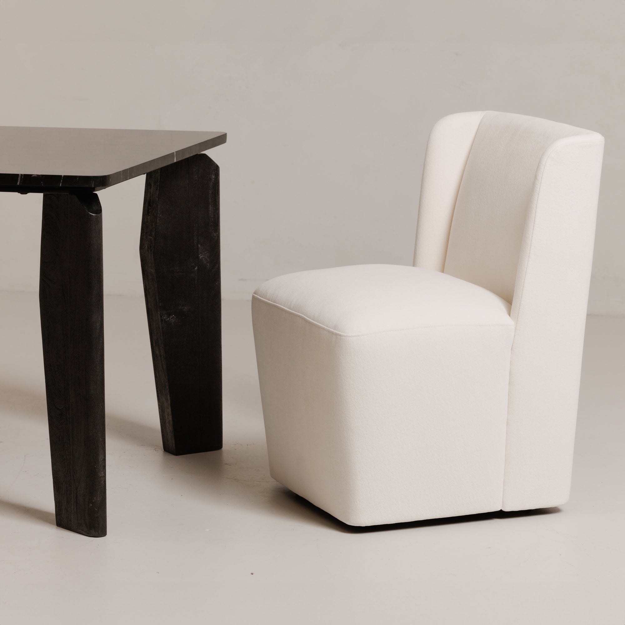 Cormac Rolling Dining Chair Cream by Moe's Home Collection - view 5