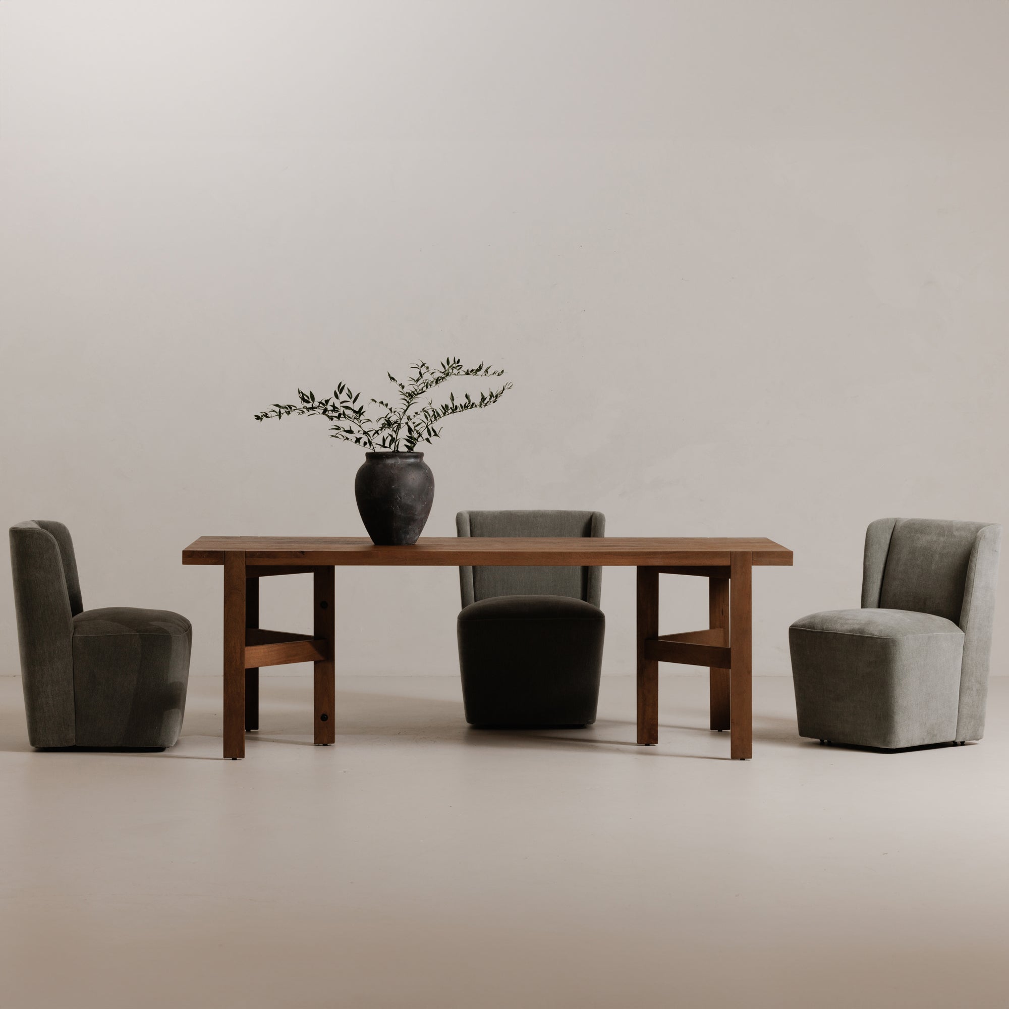Cormac Rolling Dining Chair Slate Green by Moe's Home Collection - view 6