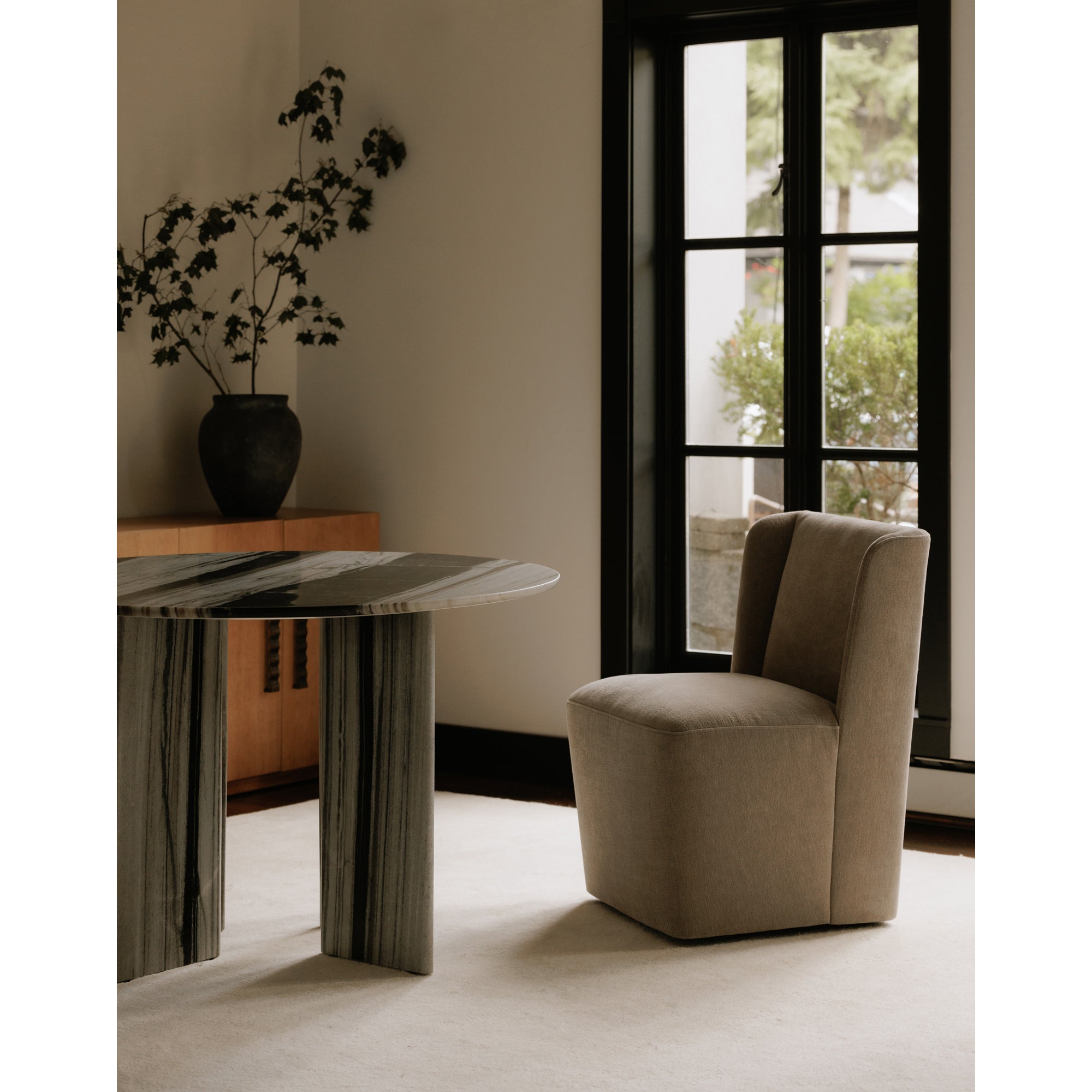 Cormac Rolling Dining Chair Warm Sand by Moe's Home Collection - view 5