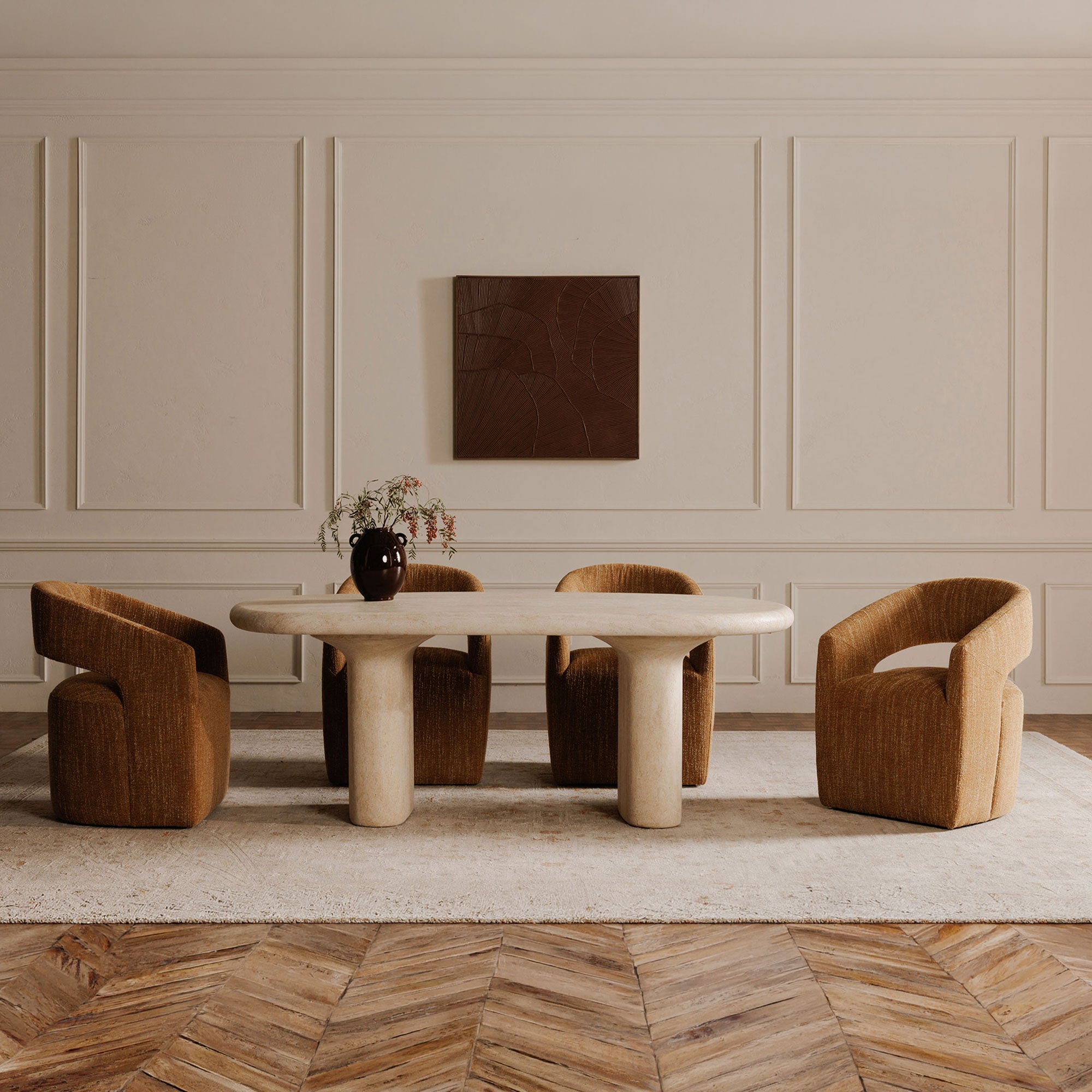 Barrow Rolling Dining Chair by Moe's Home Collection - view 4