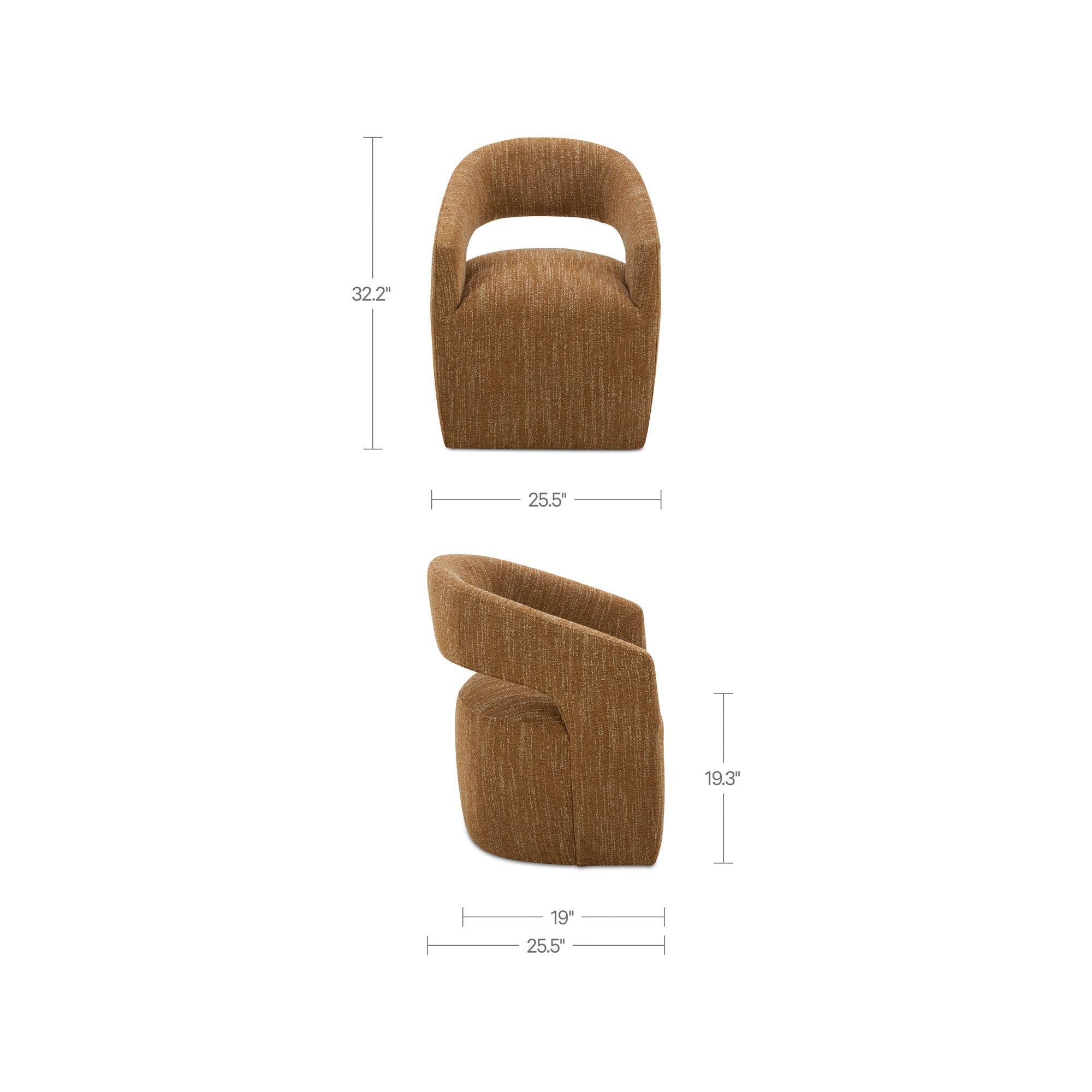 Barrow Rolling Dining Chair by Moe's Home Collection - view 5