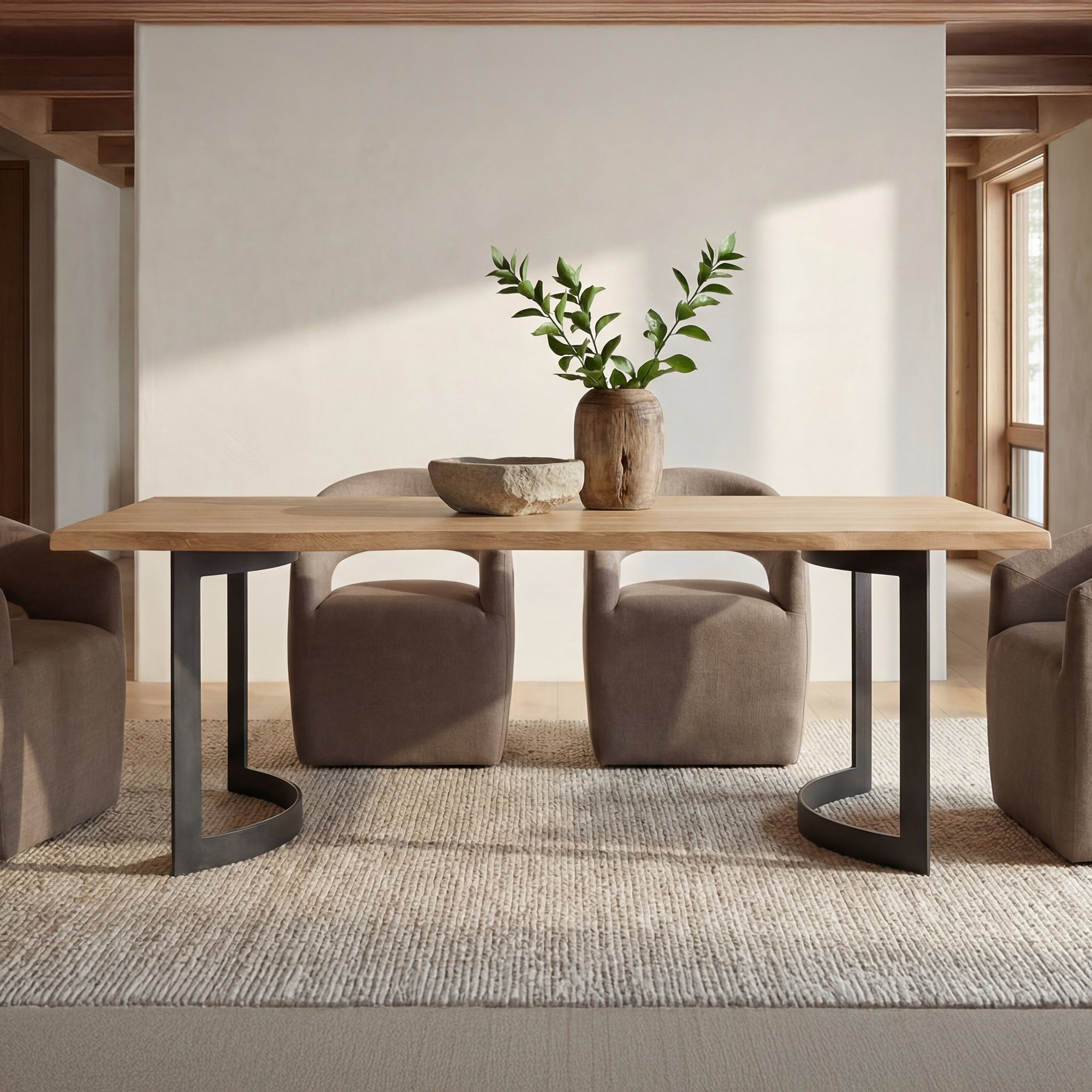 Barrow Rolling Dining Chair Soft Taupe by Moe's Home Collection - view 2