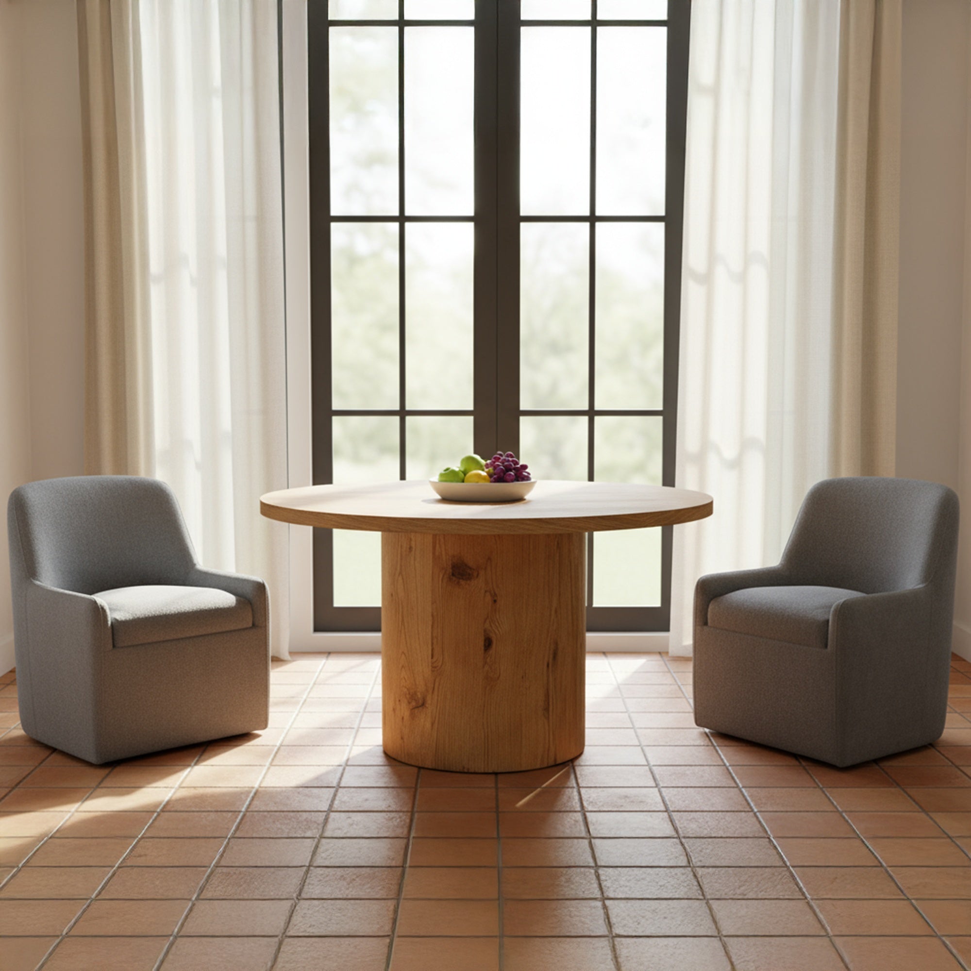 Maisie Rolling Dining Chair Slate Blue by Moe's Home Collection - view 2