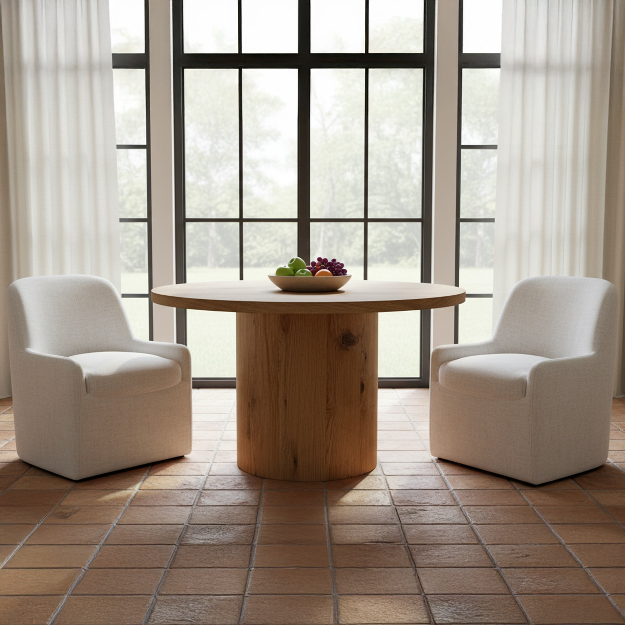 Maisie Rolling Dining Chair Flecked Oat by Moe's Home Collection - view 2