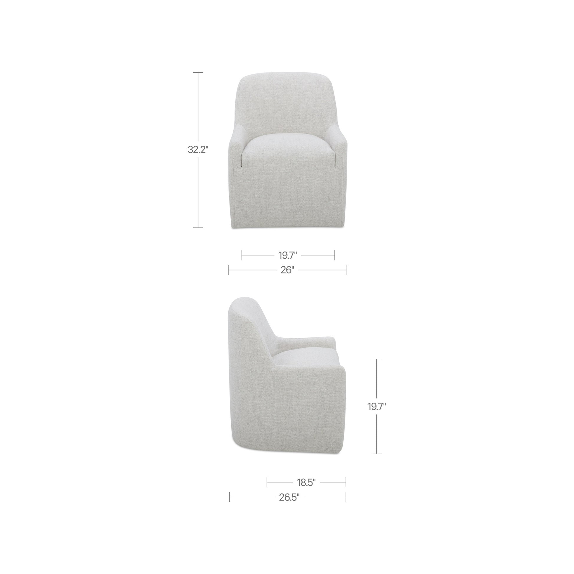 Maisie Rolling Dining Chair Flecked Oat by Moe's Home Collection - view 3