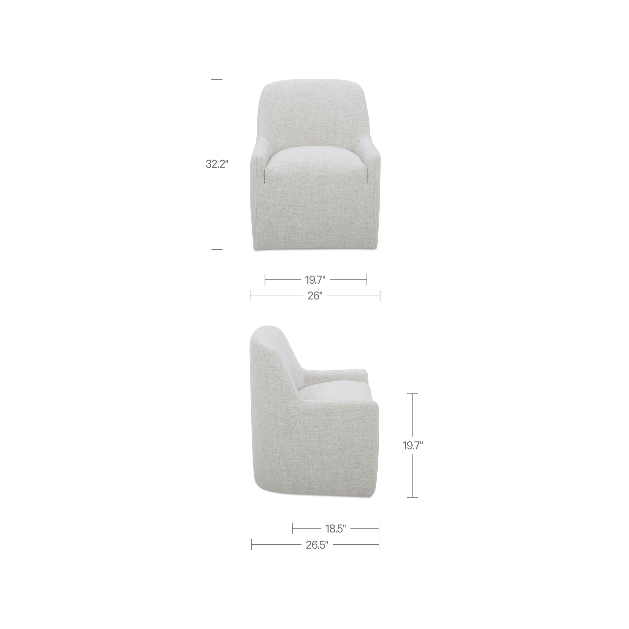 Maisie Rolling Dining Chair Flecked Oat by Moe's Home Collection - view 3