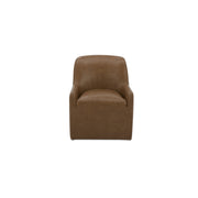 Maisie Rolling Dining Chair Tan Leather by Moe's Home Collection