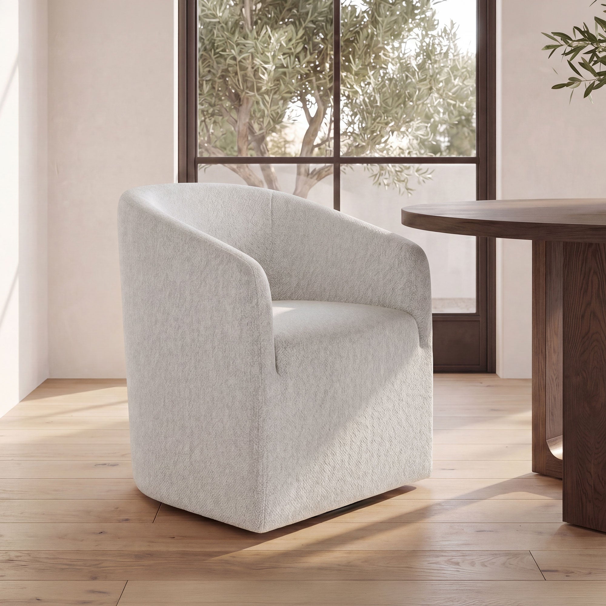 Sandy Rolling Dining Chair Off White by Moe's Home Collection - view 2