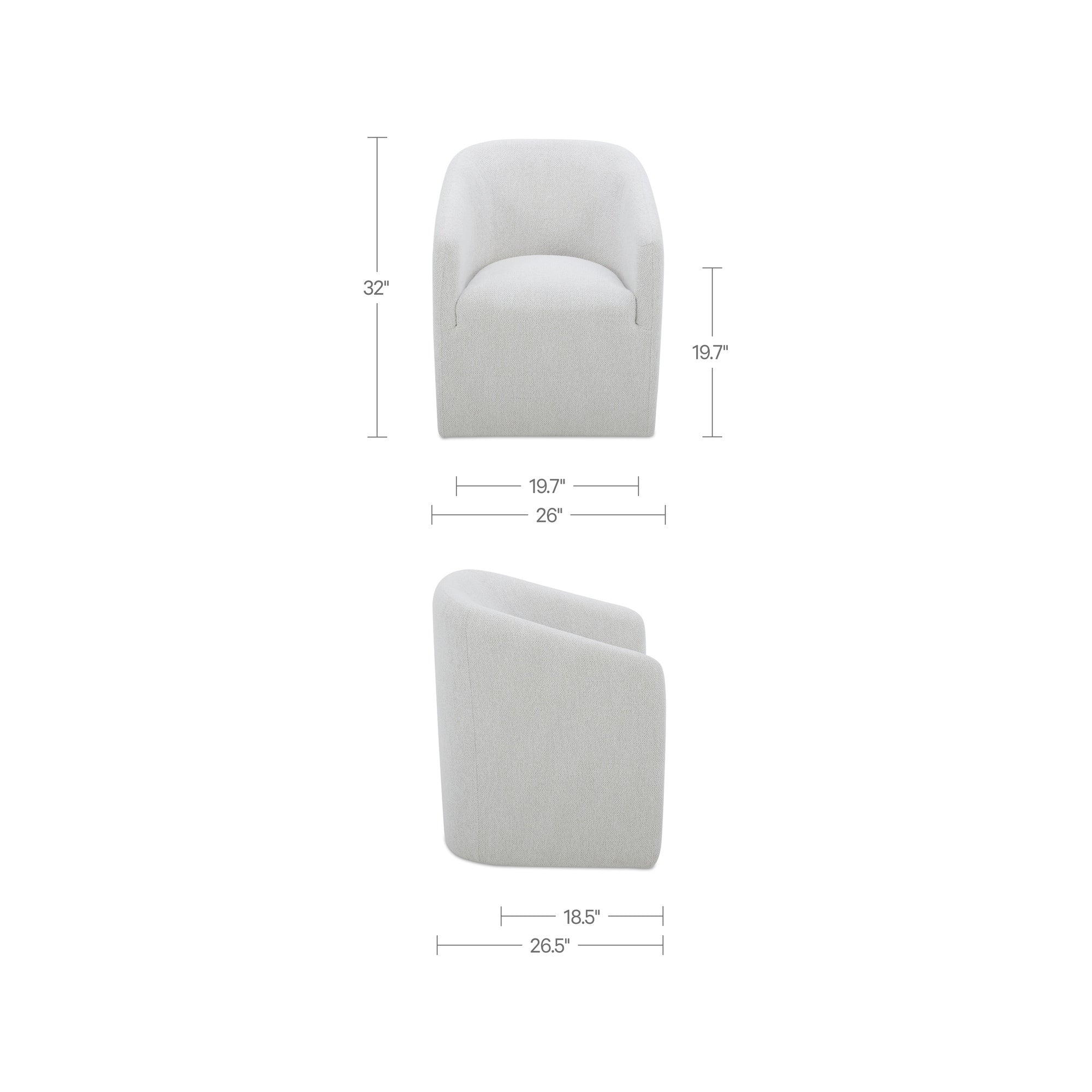 Sandy Rolling Dining Chair Off White by Moe's Home Collection - view 3