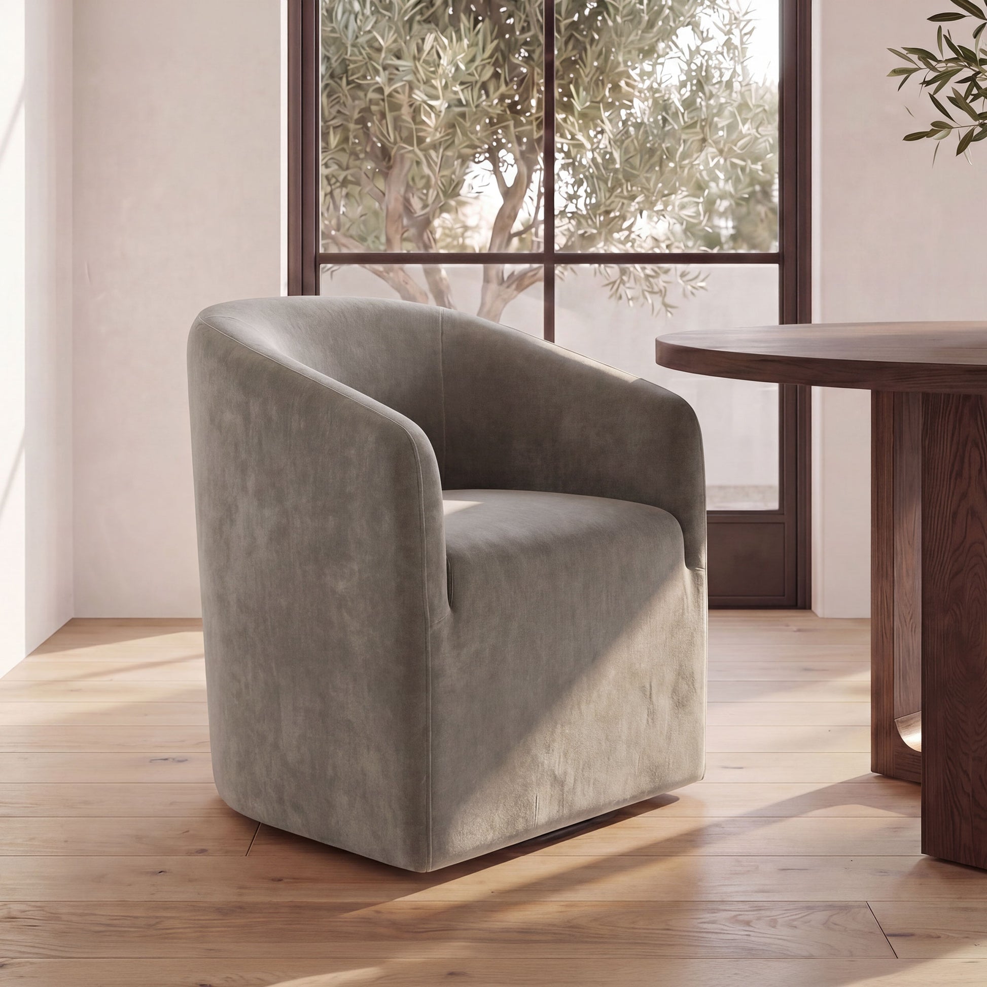Sandy Rolling Dining Chair Taupe by Moe's Home Collection - view 2