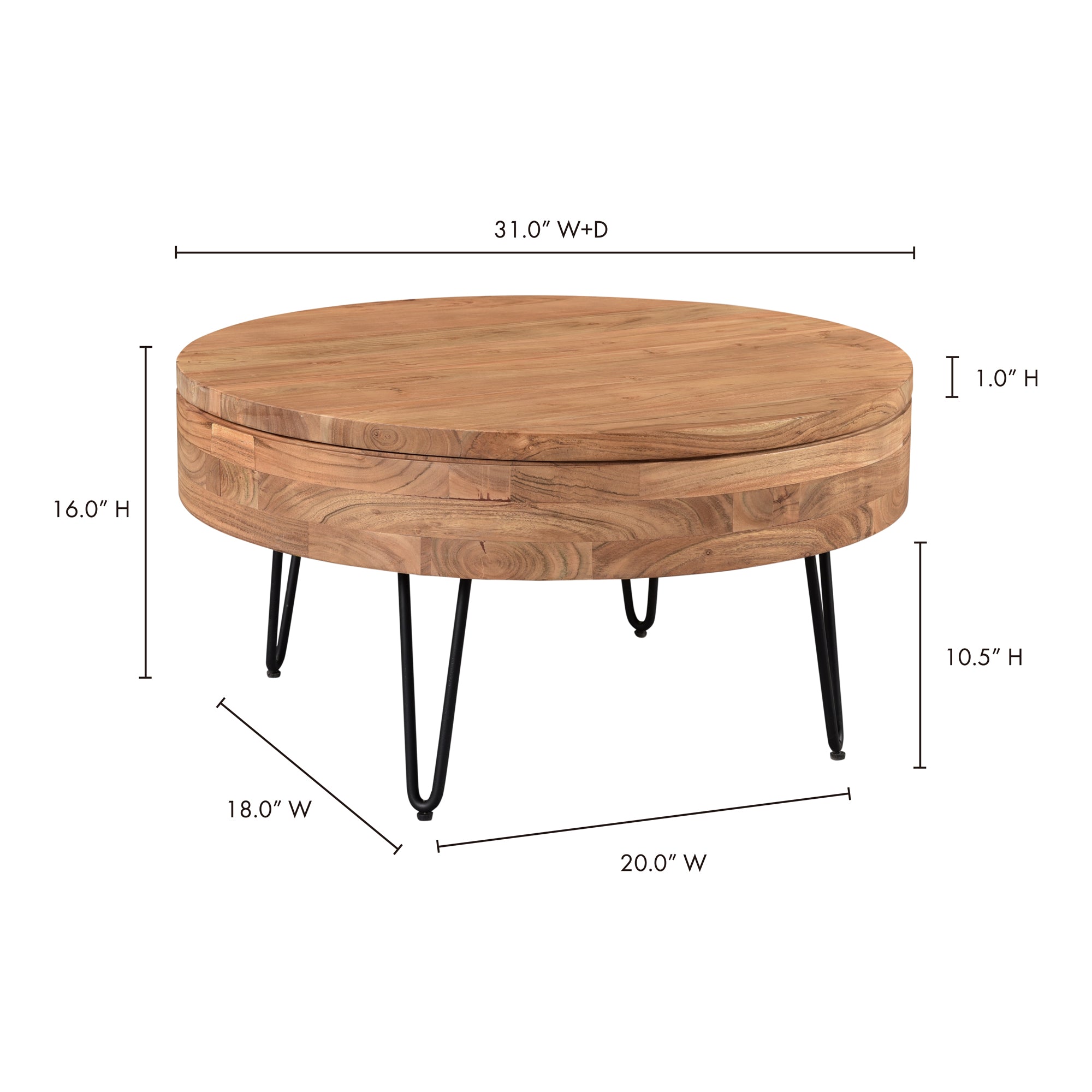 Privado Storage Coffee Table Natural by Moe's Home Collection - view 9