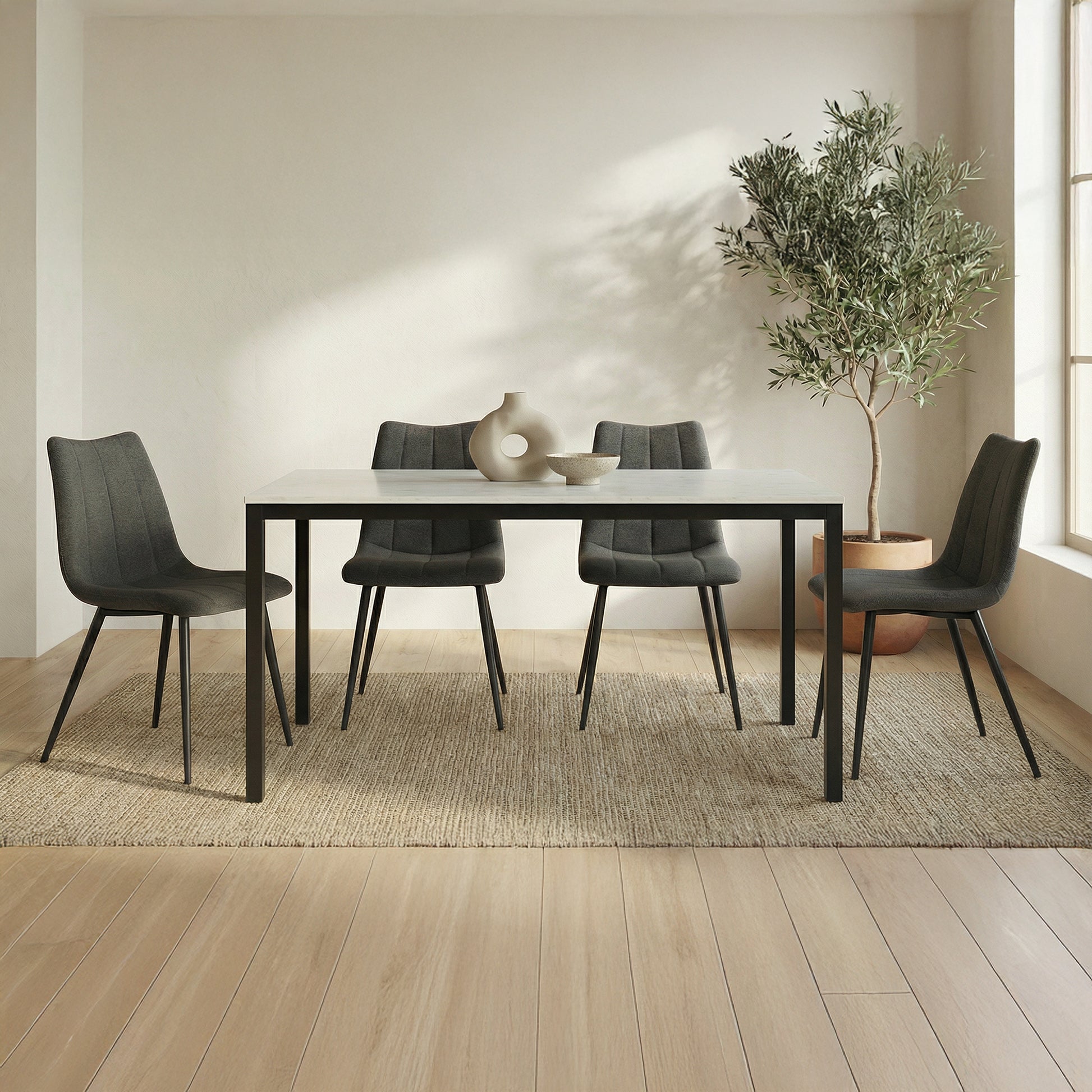 Parson Marble Small Dining Table White by Moe's Home Collection - view 10