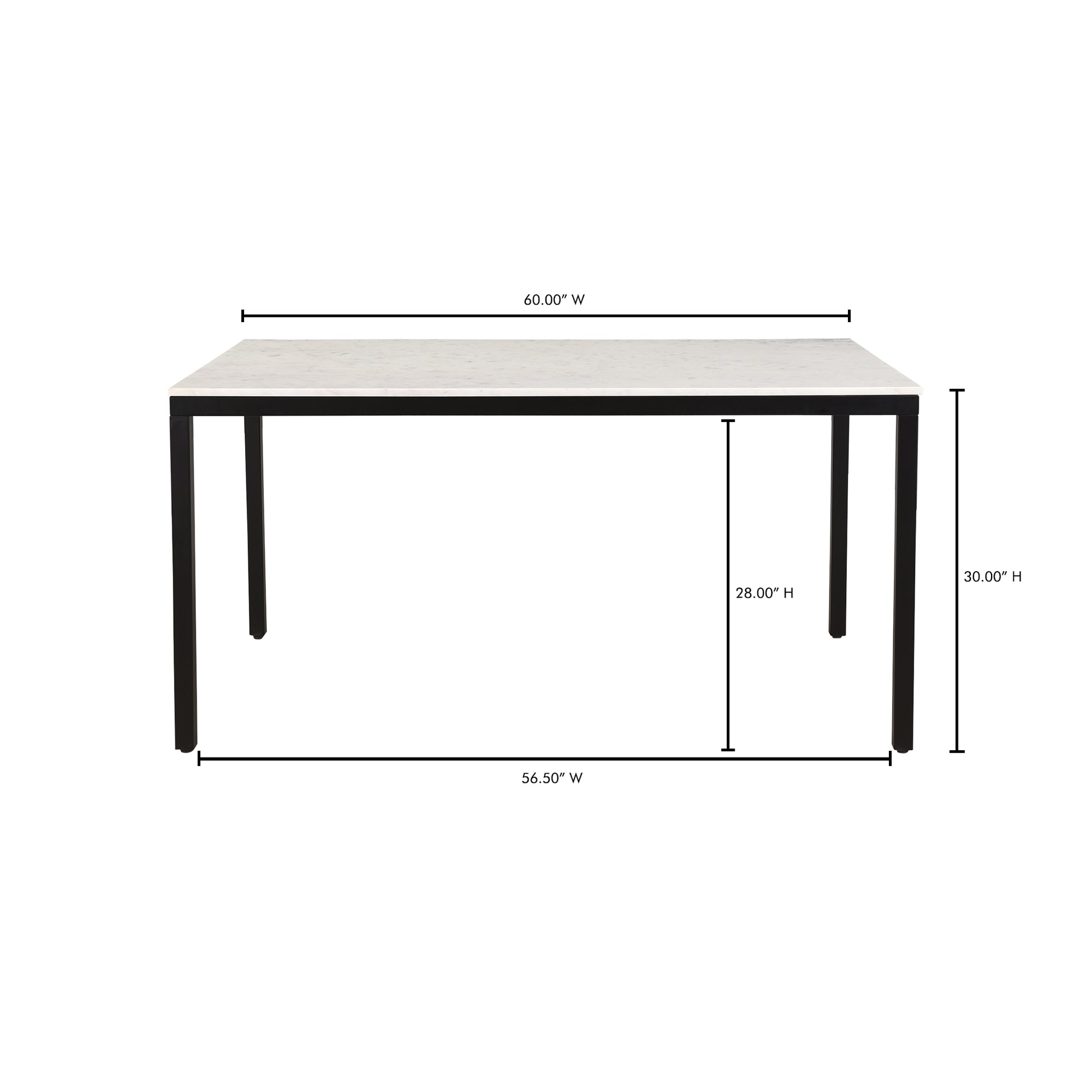 Parson Marble Small Dining Table White by Moe's Home Collection - view 11