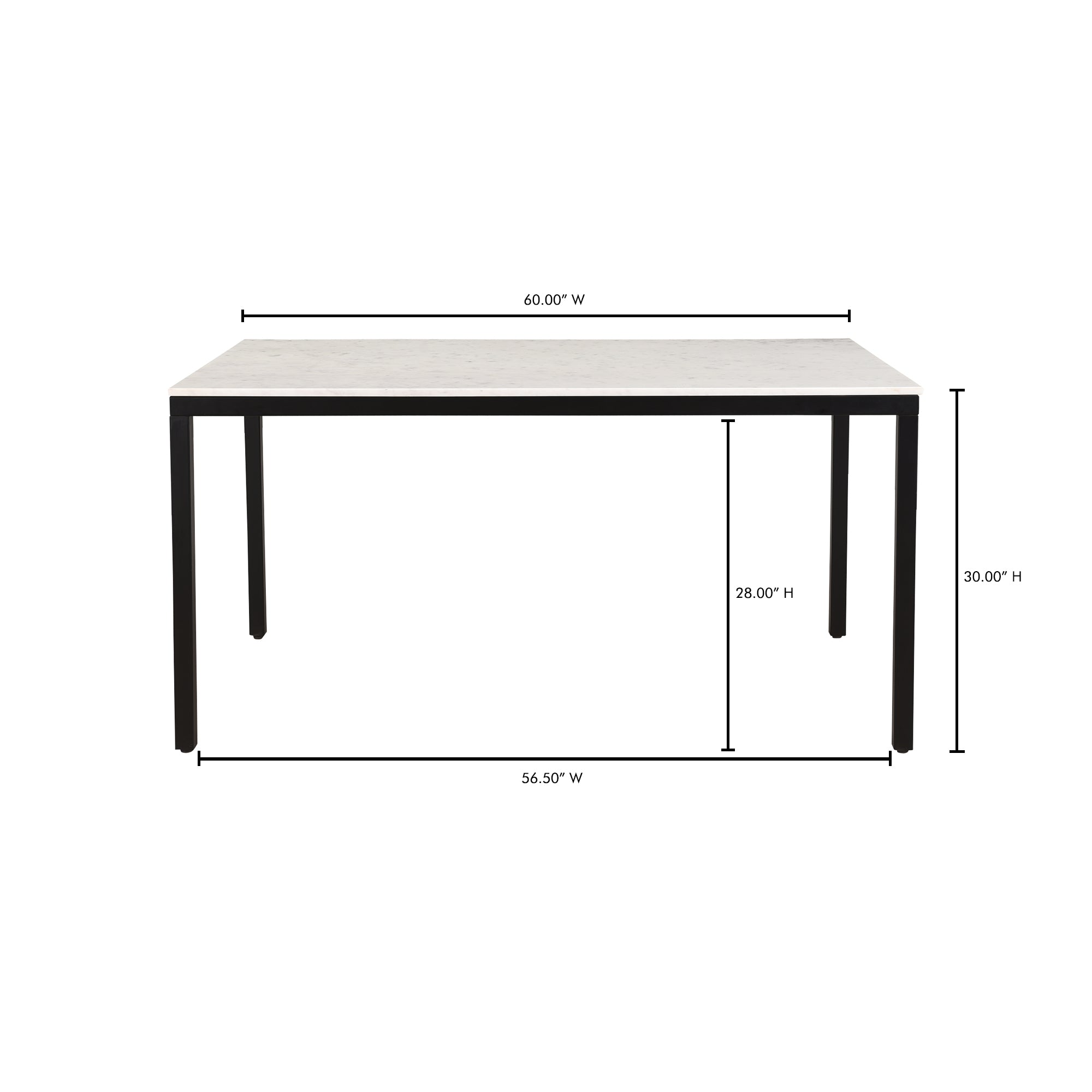 Parson Marble Small Dining Table White by Moe's Home Collection - view 11