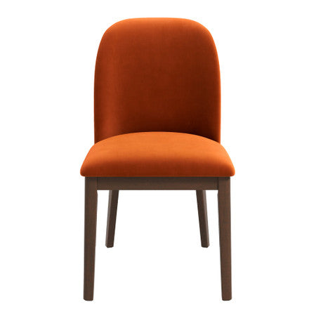 Kaitlyn  Burnt Orange Velvet Dining Chair (Set Of 2) - 19"
