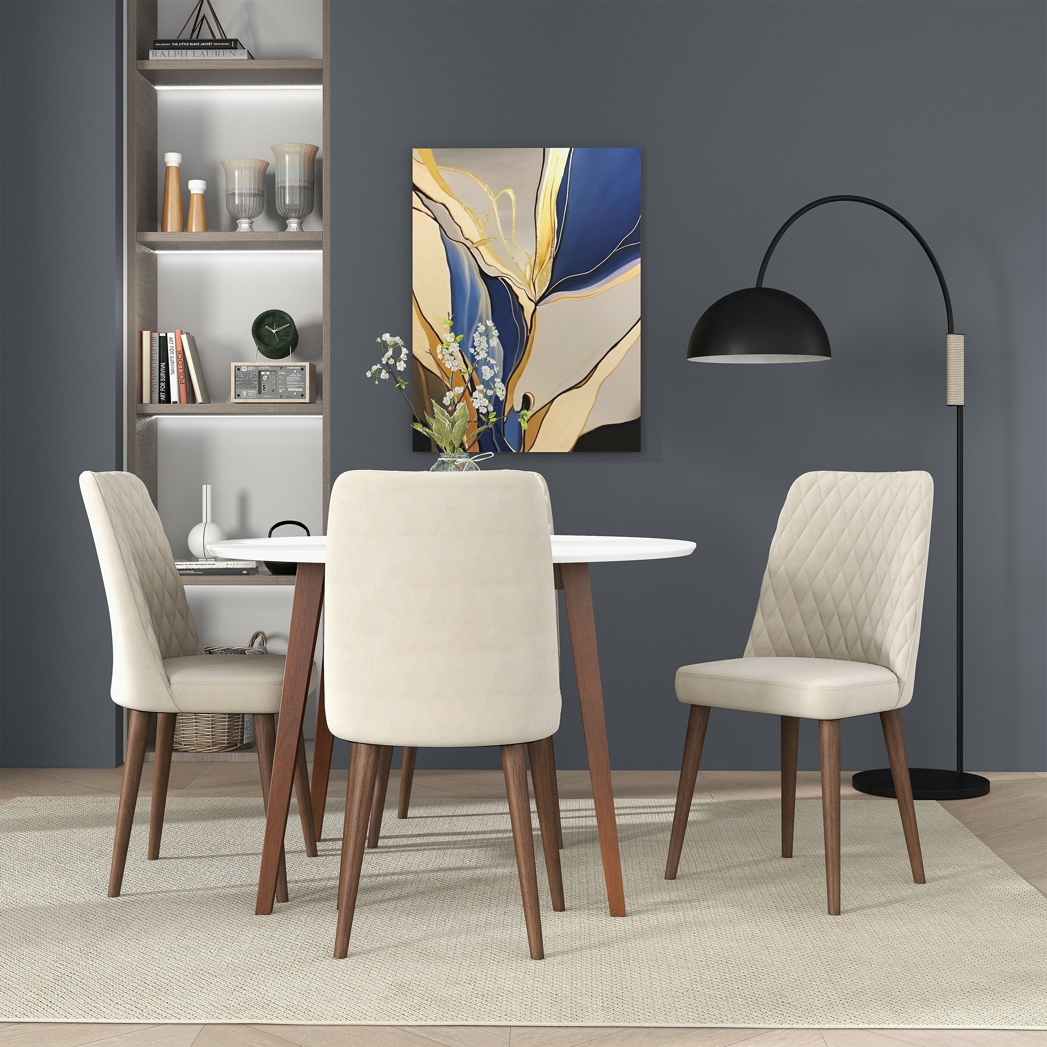 Katie Beige Velvet Dining Chair