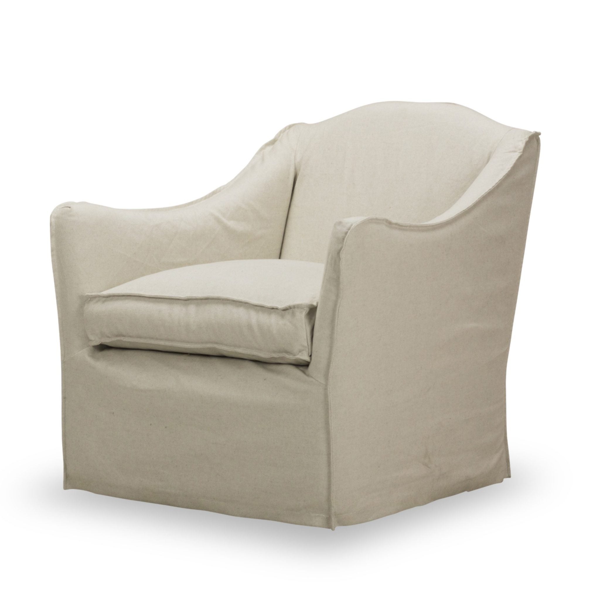 Keith Slipcovered Swivel Glider in Milar Natural
