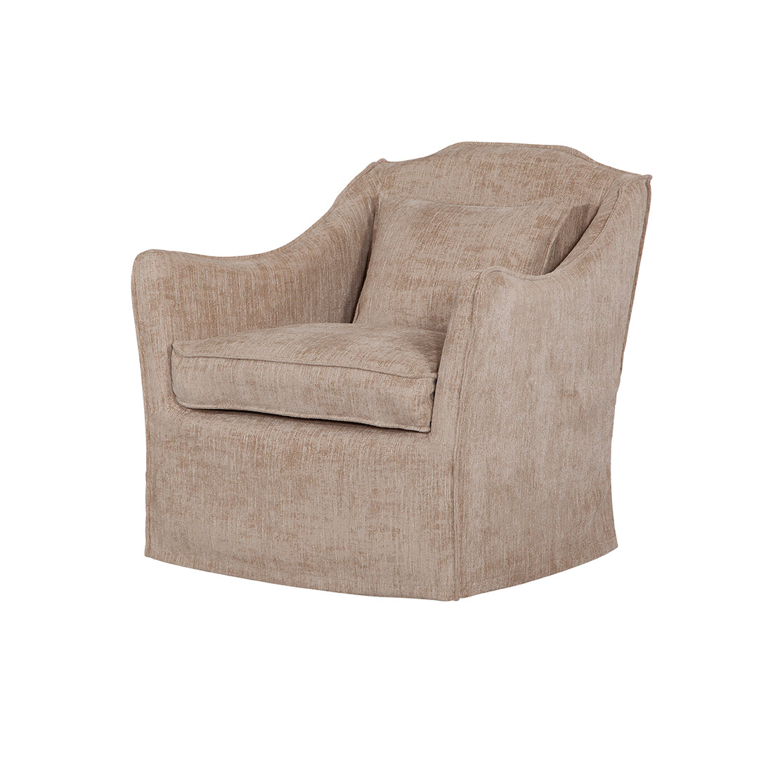 Keith Slipcovered Swivel Glider in Churchill Driftwood
