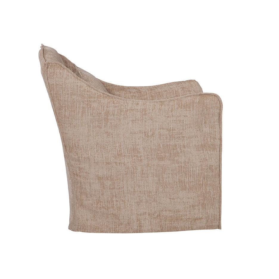 Keith Slipcovered Swivel Glider in Churchill Driftwood