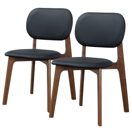 Kelsey  Black Leather Dining Chair (Set Of 2) - 20"