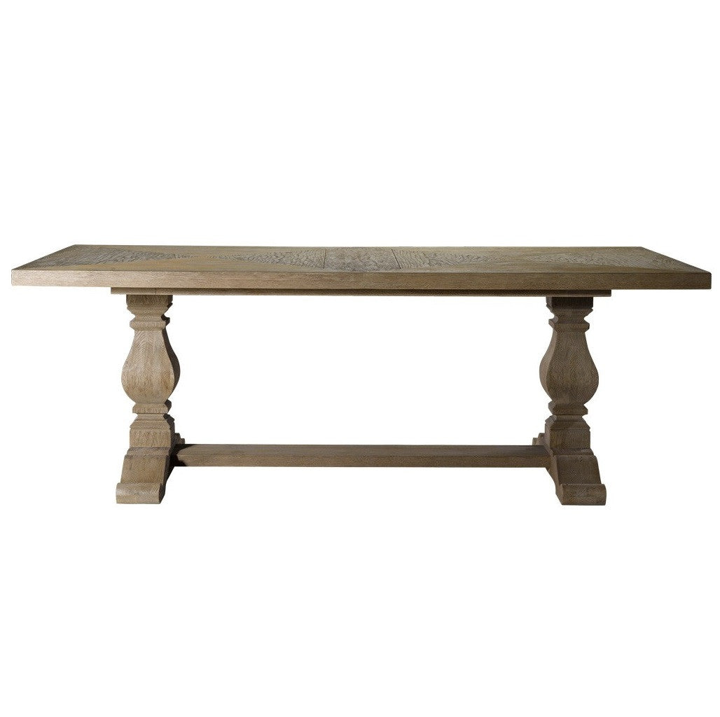 Kingdom Oak distressed wood Trestle dining table