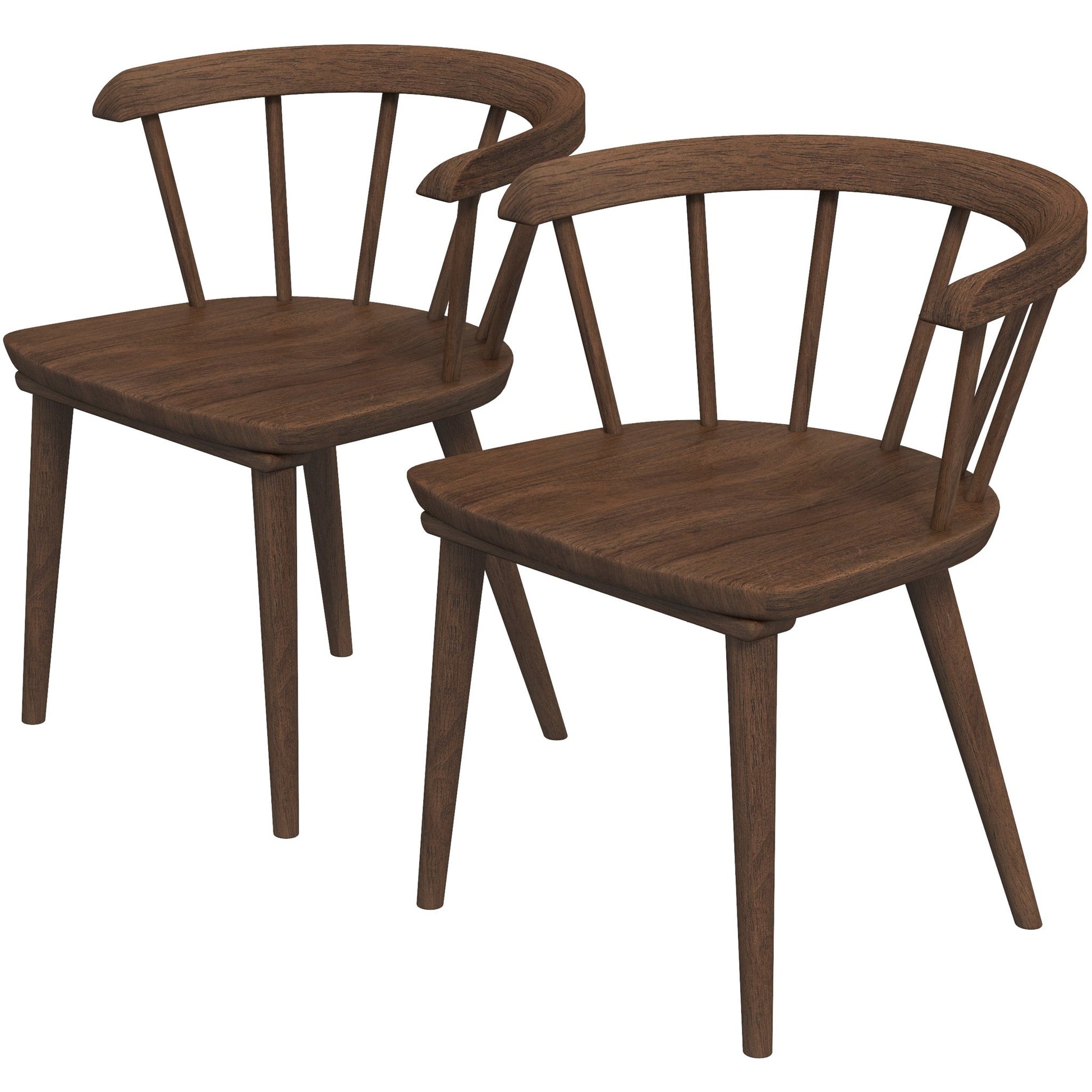 Kingsley Mid-Century Modern Solid Wood Dining Chairs | Set of 2
