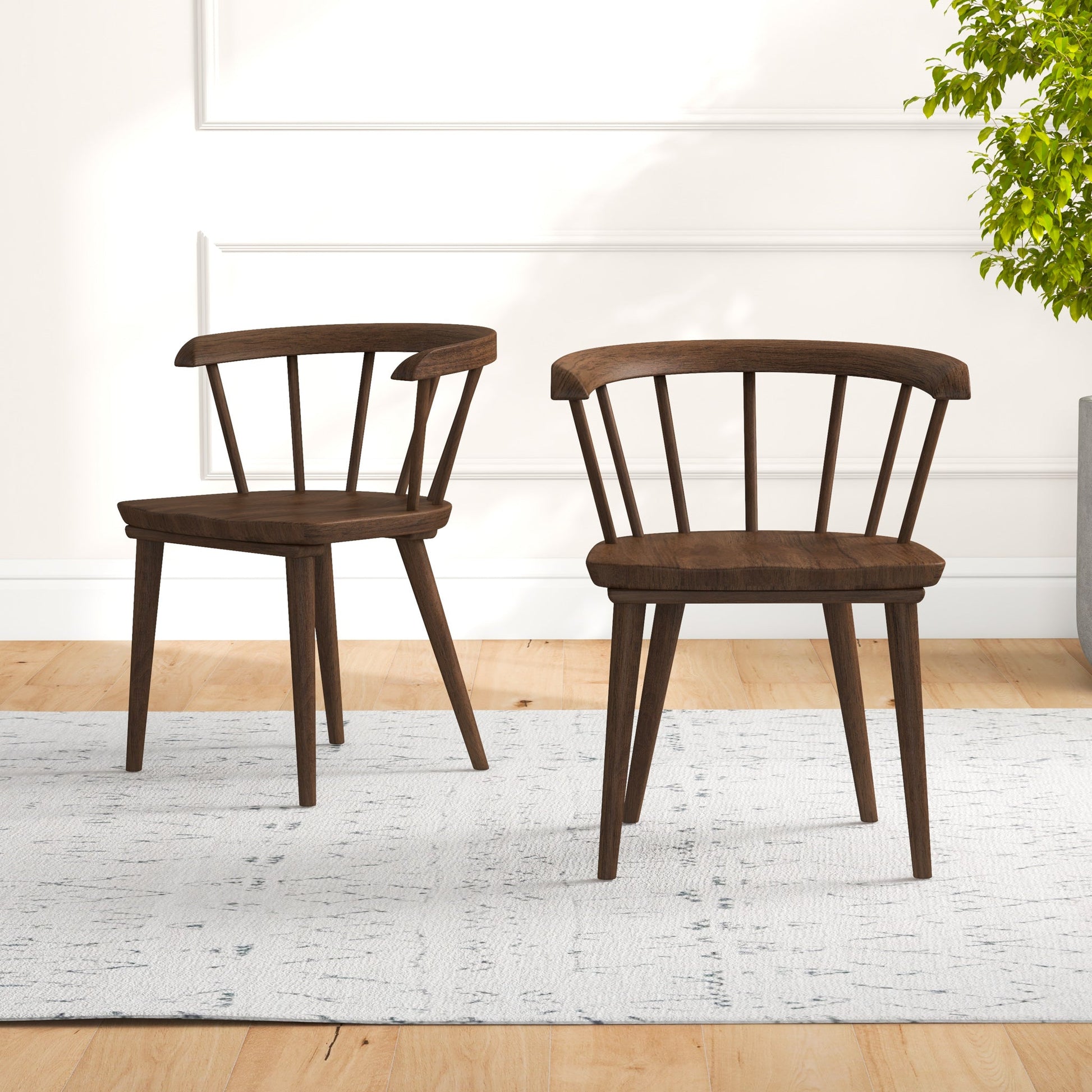 Kingsley Mid-Century Modern Solid Wood Dining Chairs | Set of 2