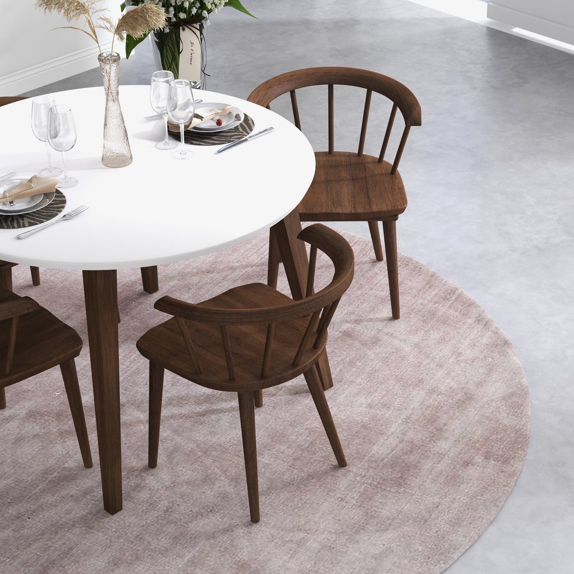 Kingsley Mid-Century Modern Solid Wood Dining Chairs | Set of 2