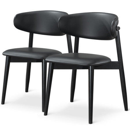 Korbin Black Vegan Leather Dining Chair (Set Of 2) - 20.9"