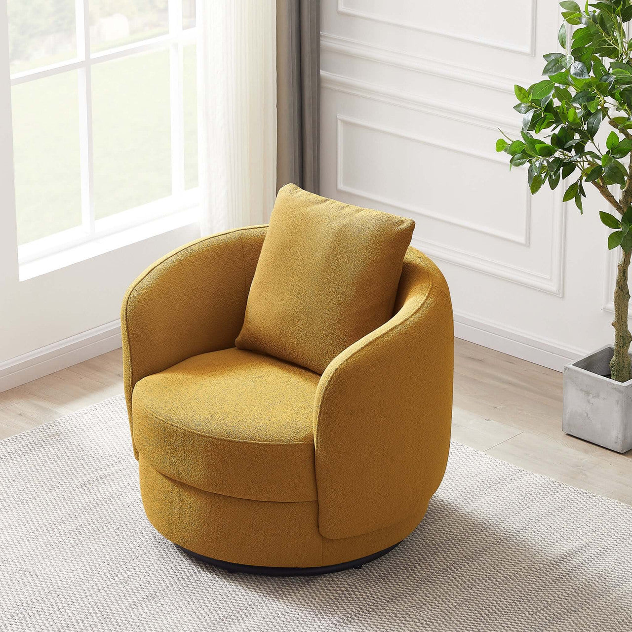Dylan Boucle Lounge Chair - Yellow