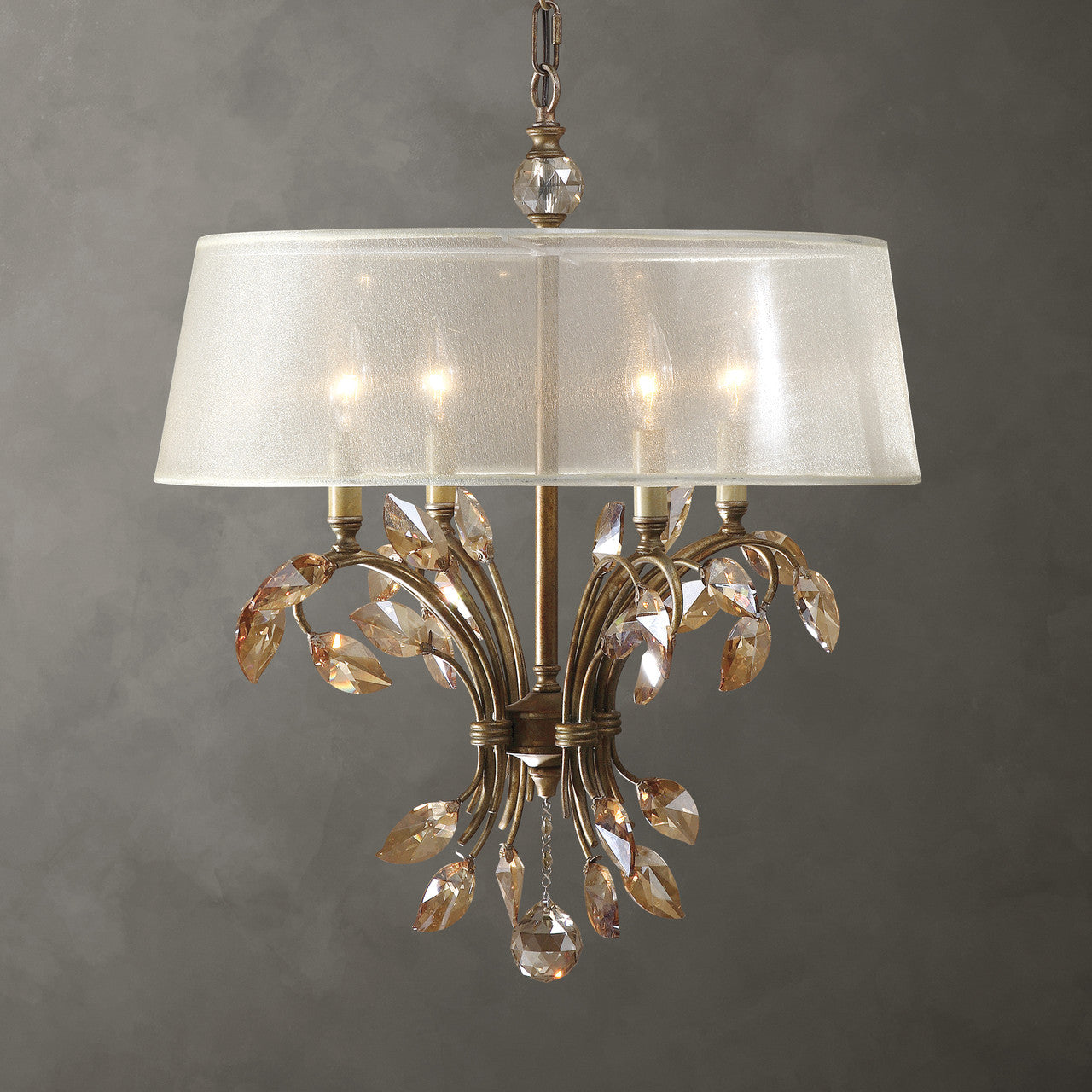 Uttermost Alenya 4 Light Gold Metal Chandelier