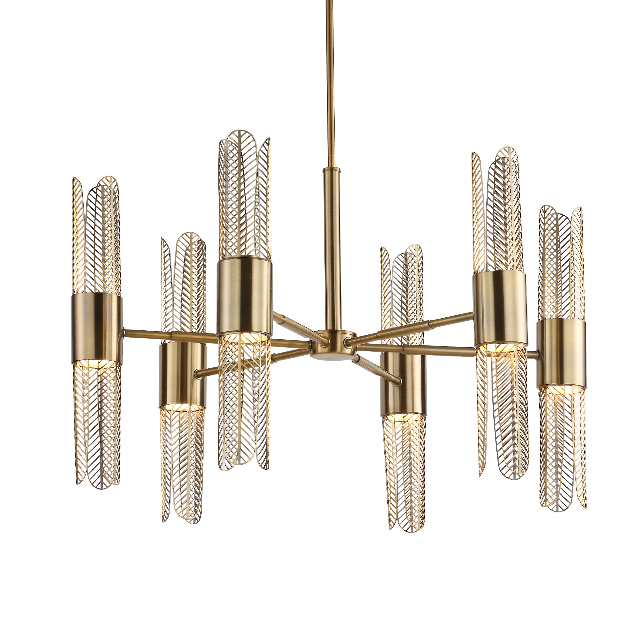 Uttermost Cret 12 Light Brass Chandelier