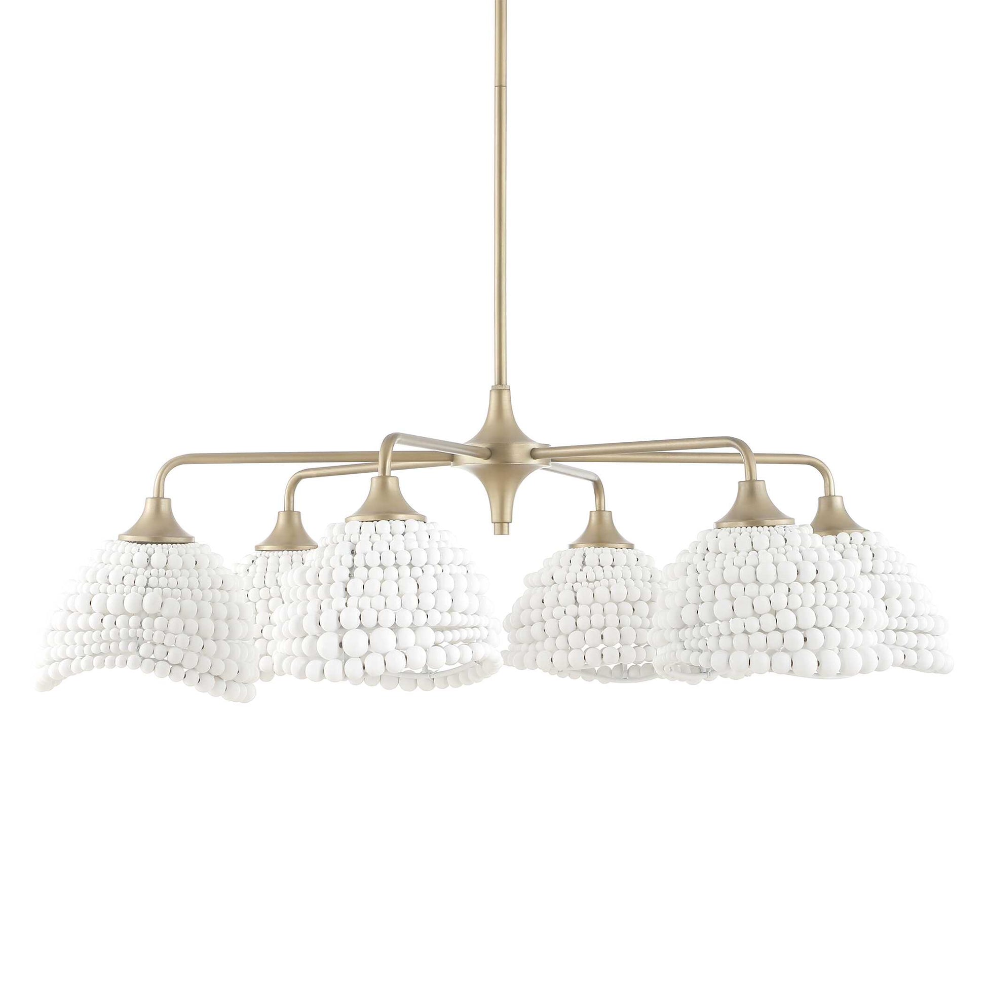 Uttermost Biddeford 6 Light White Beaded Pendant