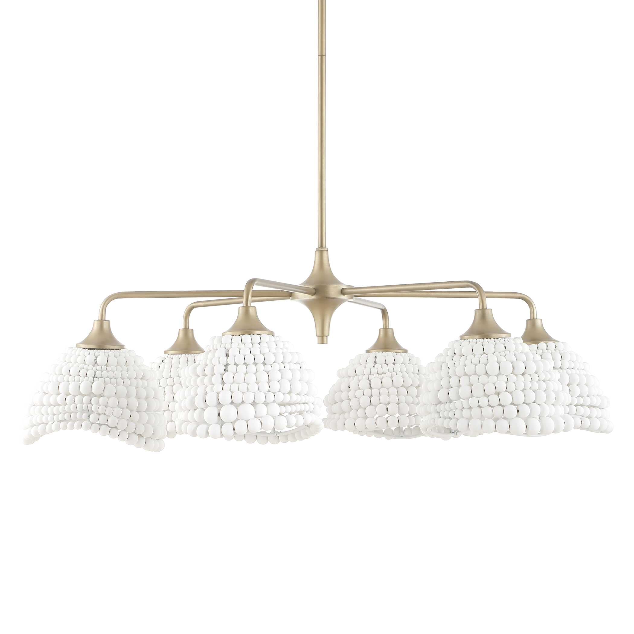 Uttermost Biddeford 6 Light White Beaded Pendant