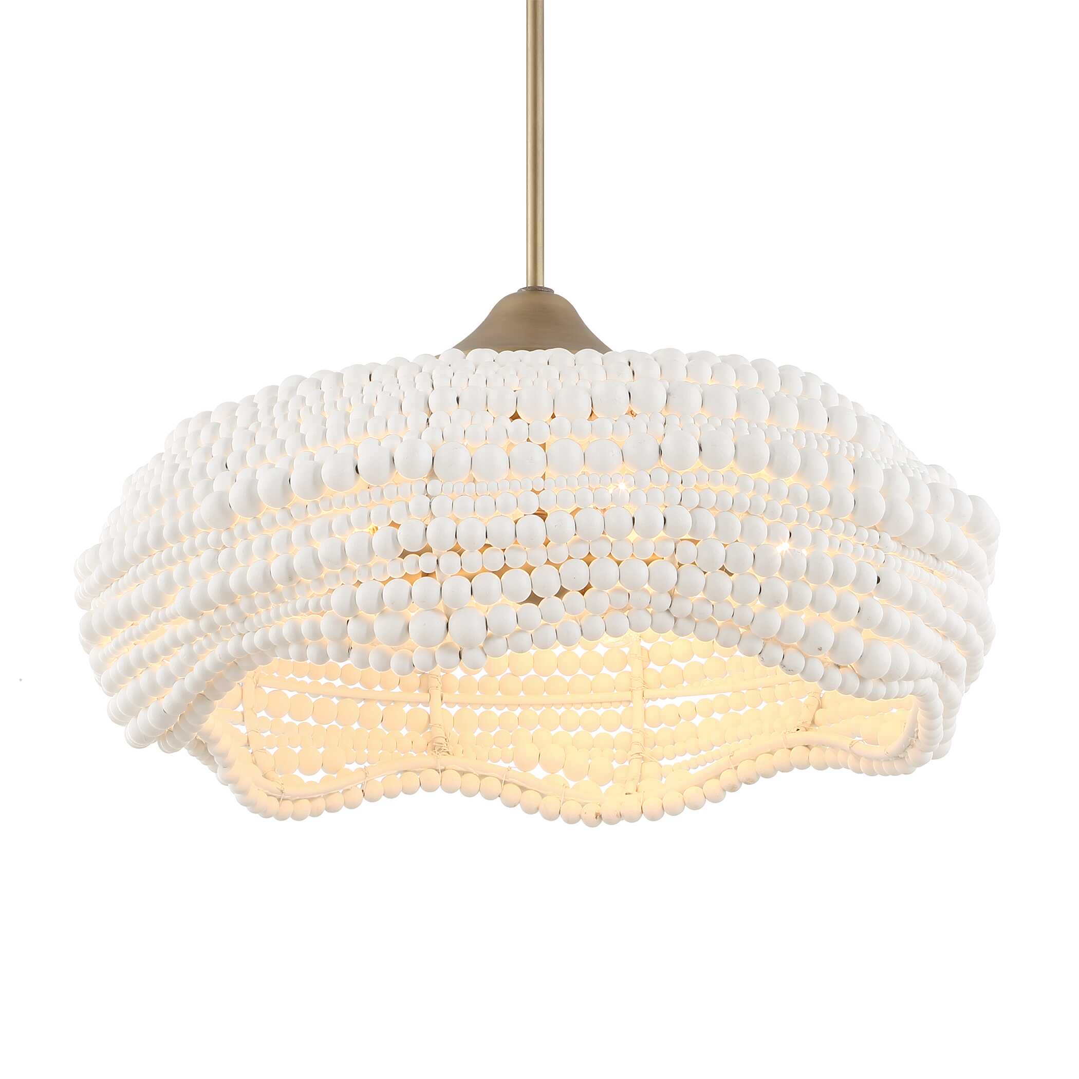 Uttermost Biddeford 5 Light White Beaded Pendant