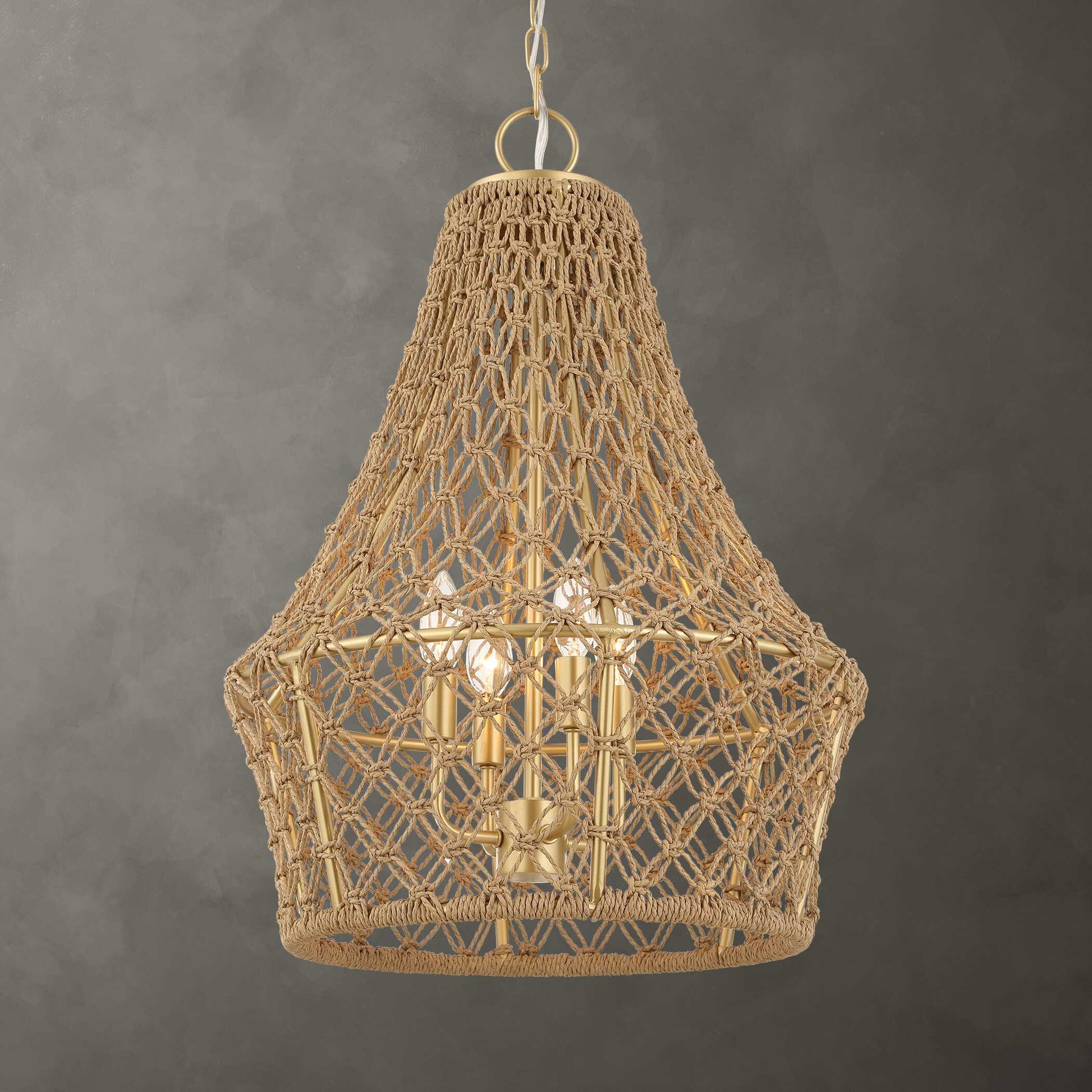 Uttermost Macrame 4 Light Rope Pendant