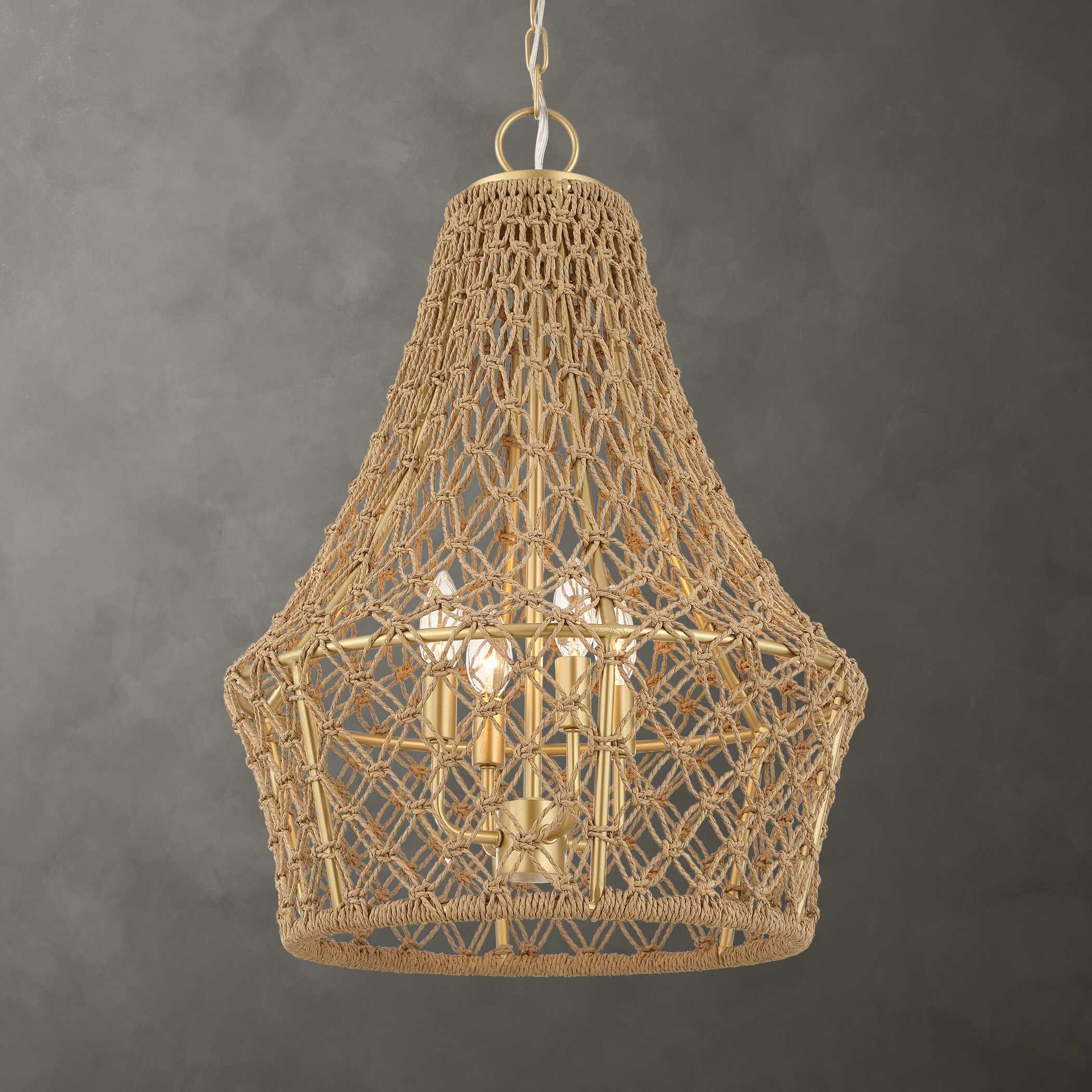 Uttermost Macrame 4 Light Rope Pendant