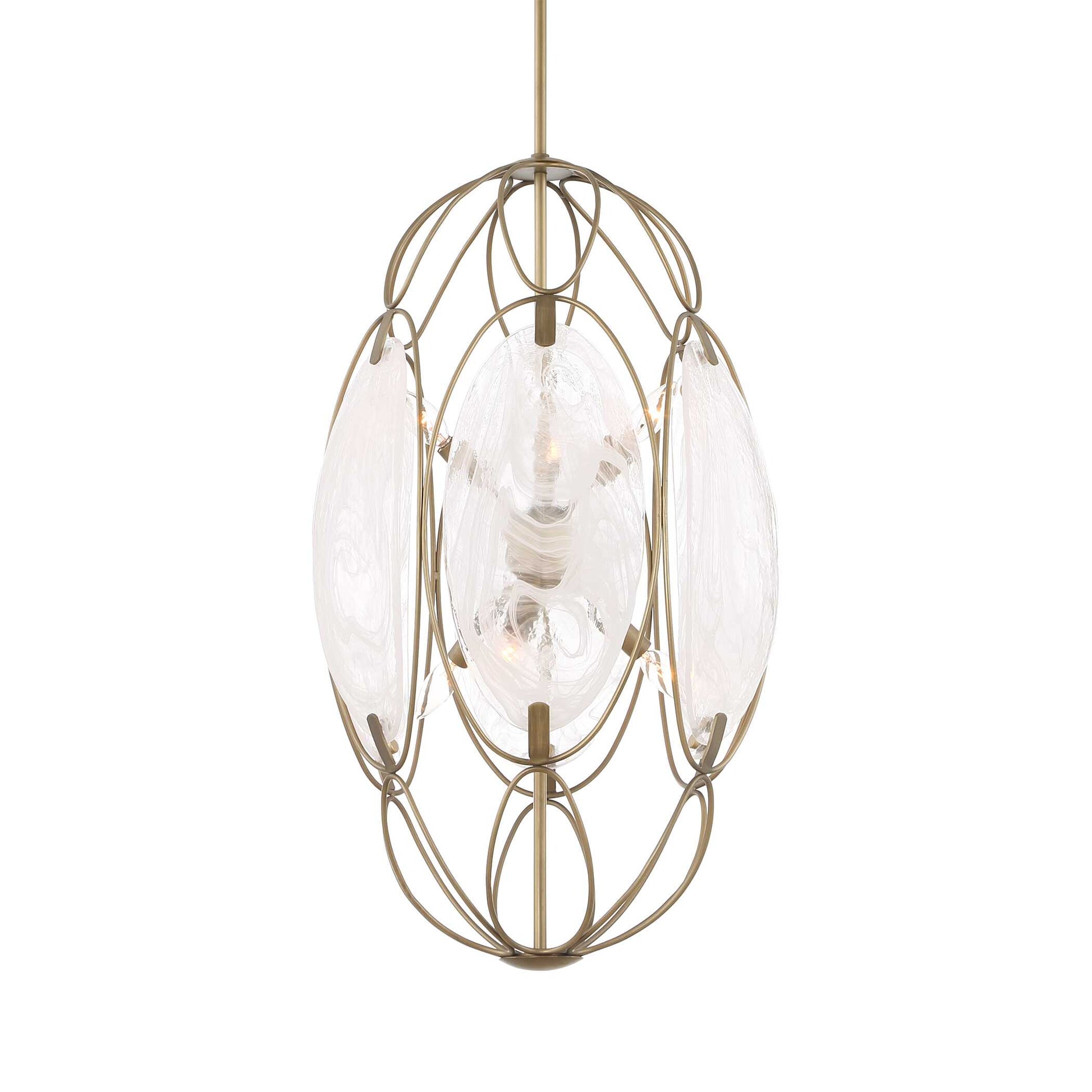 Uttermost Valencia 6 Light Glass Panel Pendant