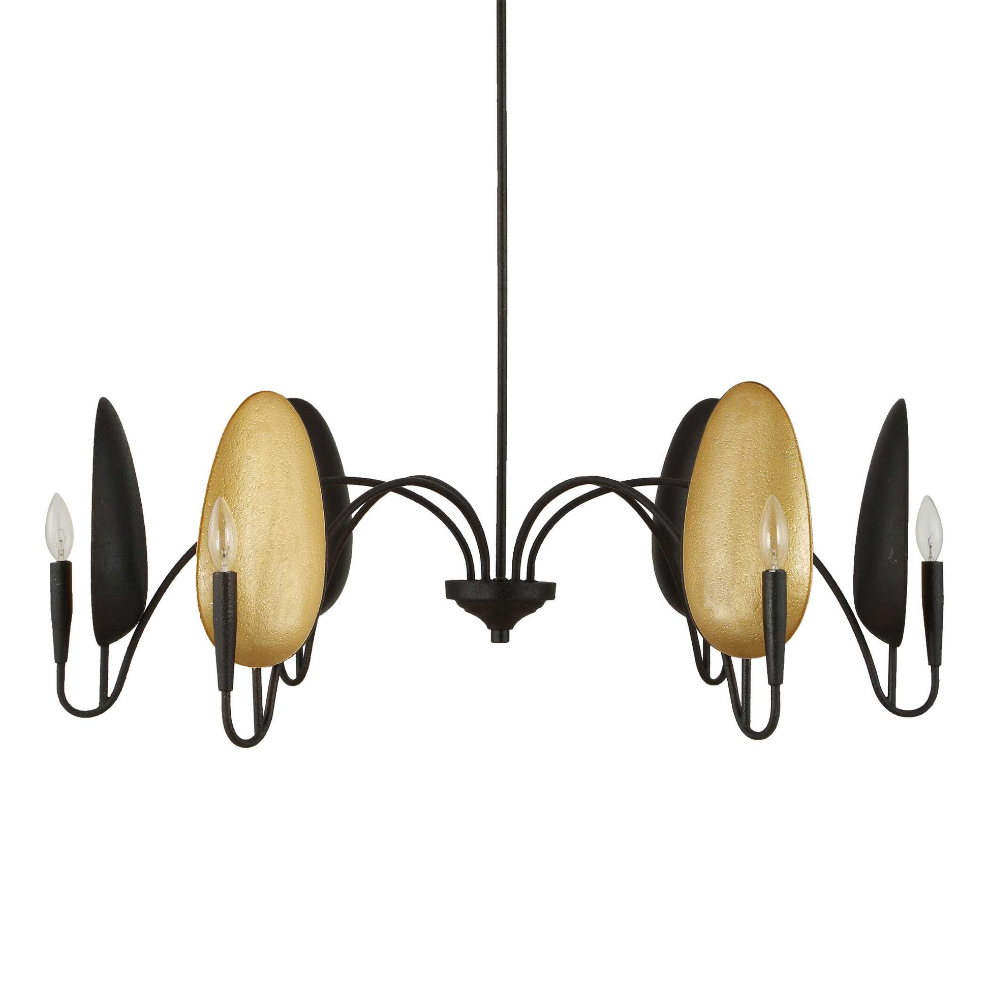 Uttermost Warwick 6 Light Matte Black Chandelier