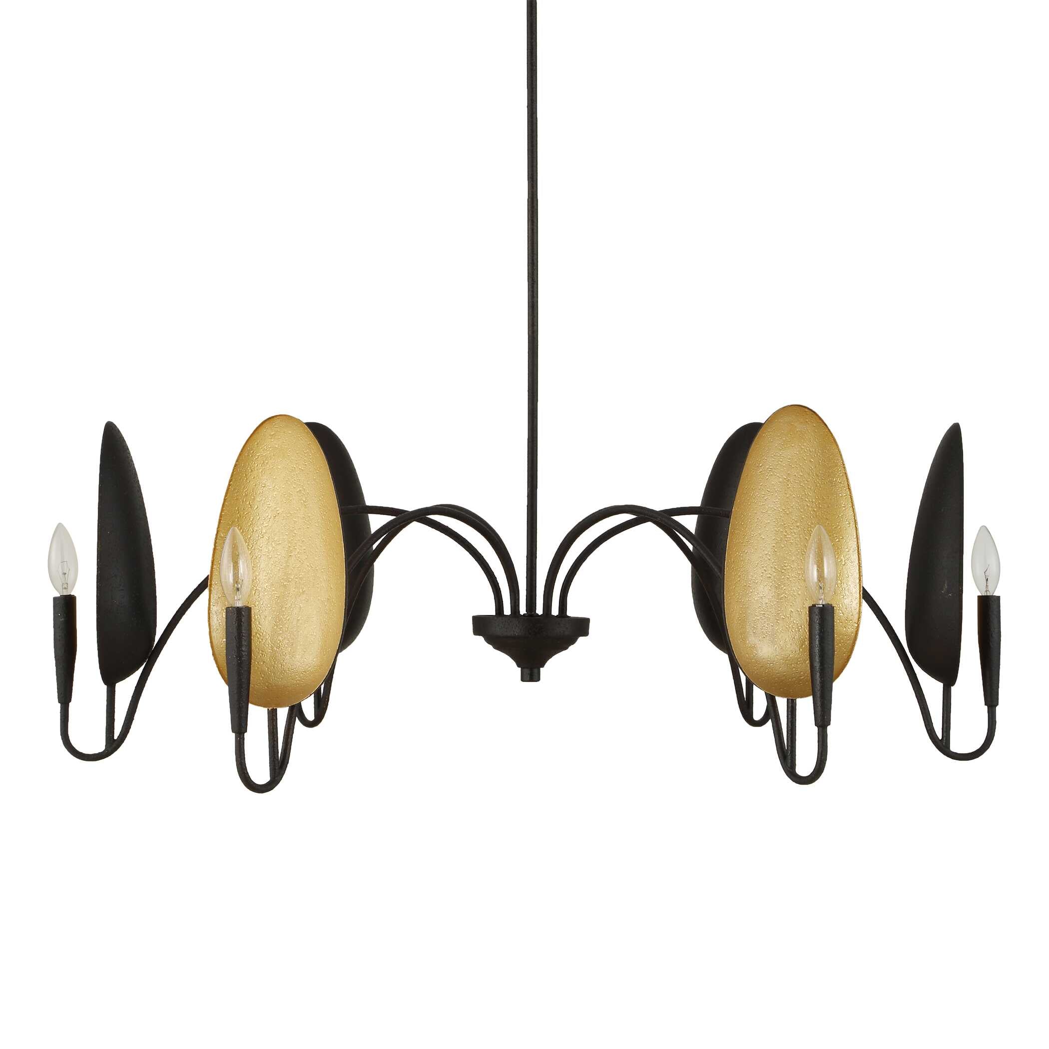 Uttermost Warwick 6 Light Matte Black Chandelier