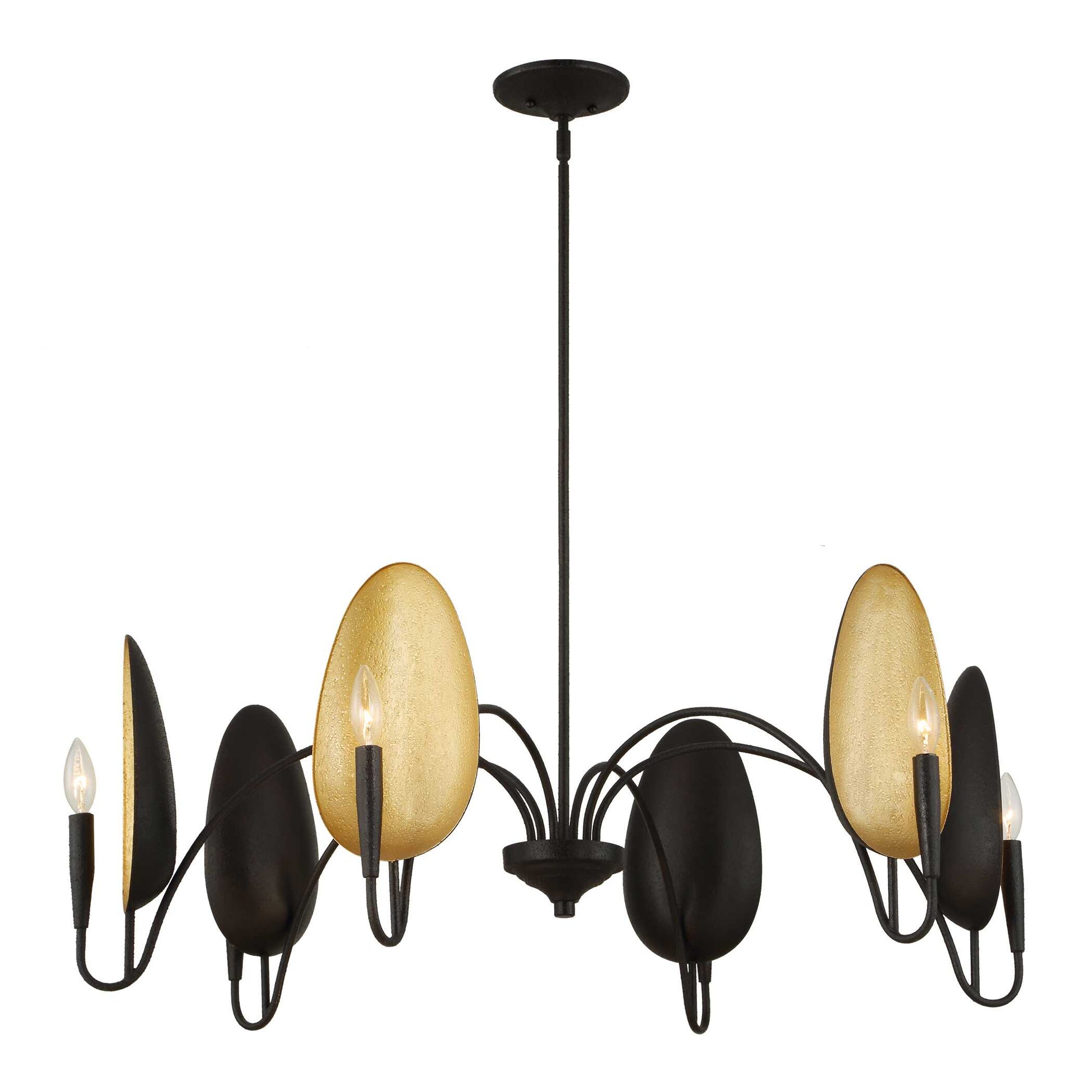 Uttermost Warwick 6 Light Matte Black Chandelier