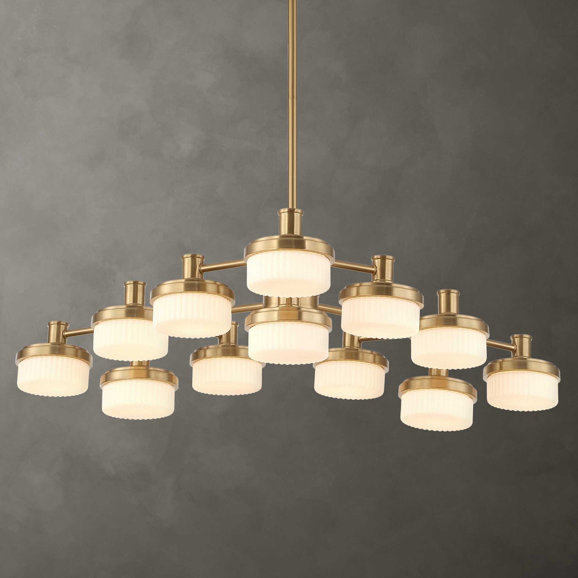 Uttermost Wedge 12 Lt LED Brass Chandelier