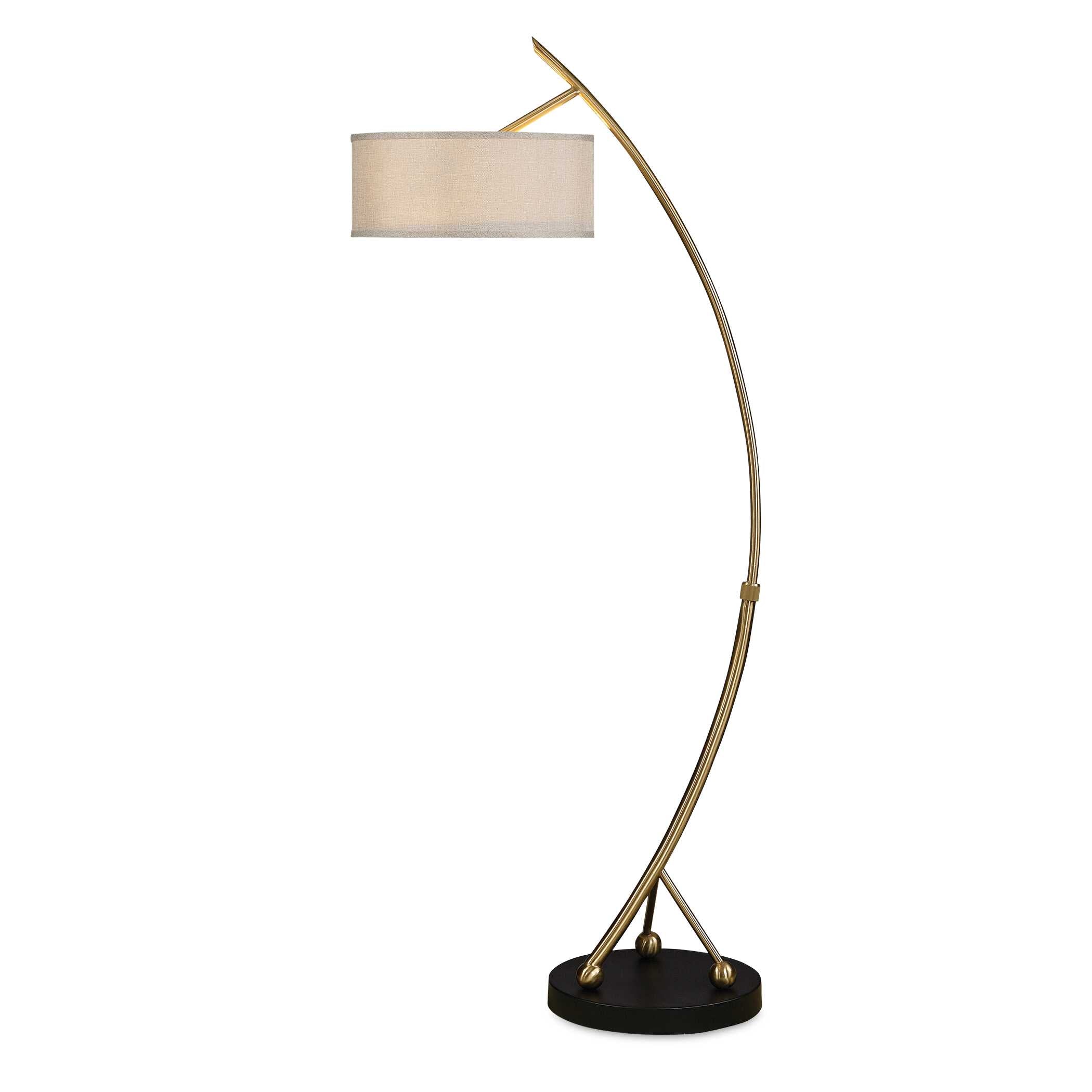Uttermost Vardar Curved Brass Floor Lamp
