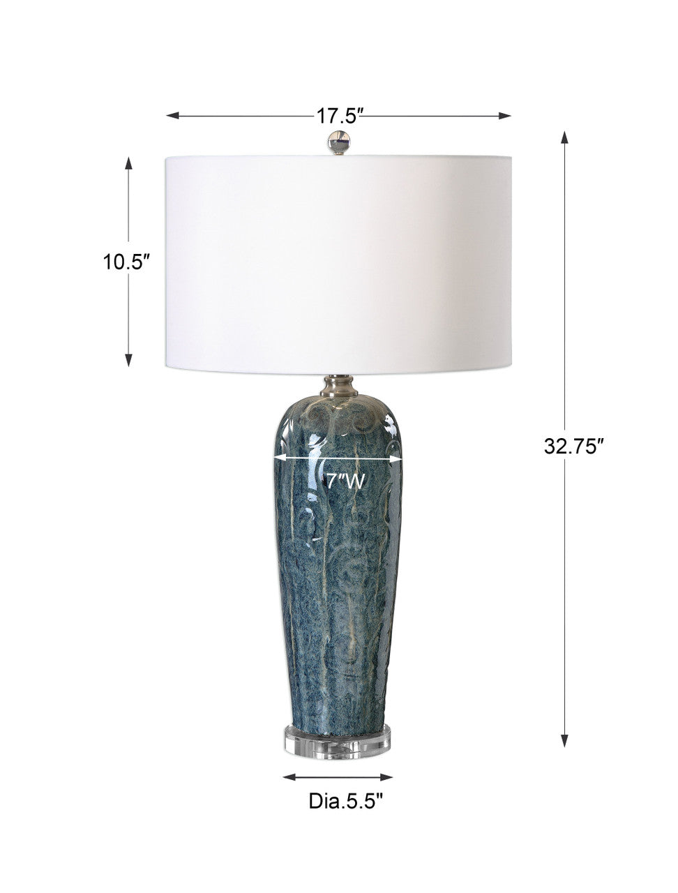 Uttermost Maira Blue Ceramic Table Lamp